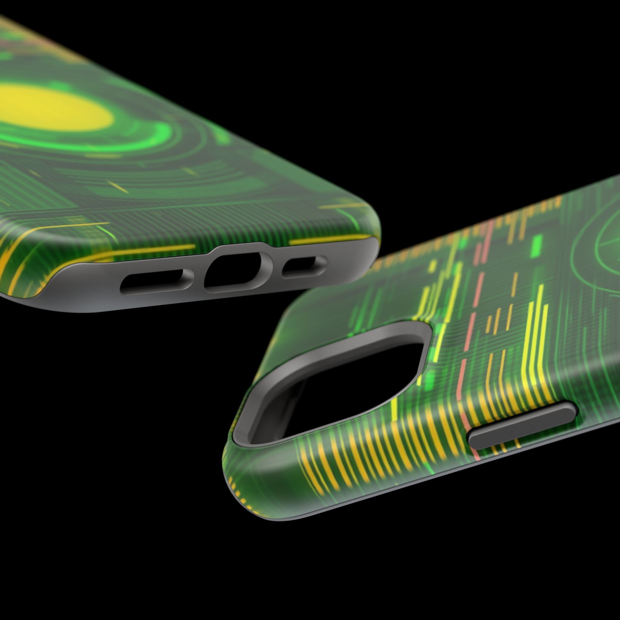 iPhone Emerald Green And Gold VHS Static Slim Everyday Designer Case · iPhone Ca