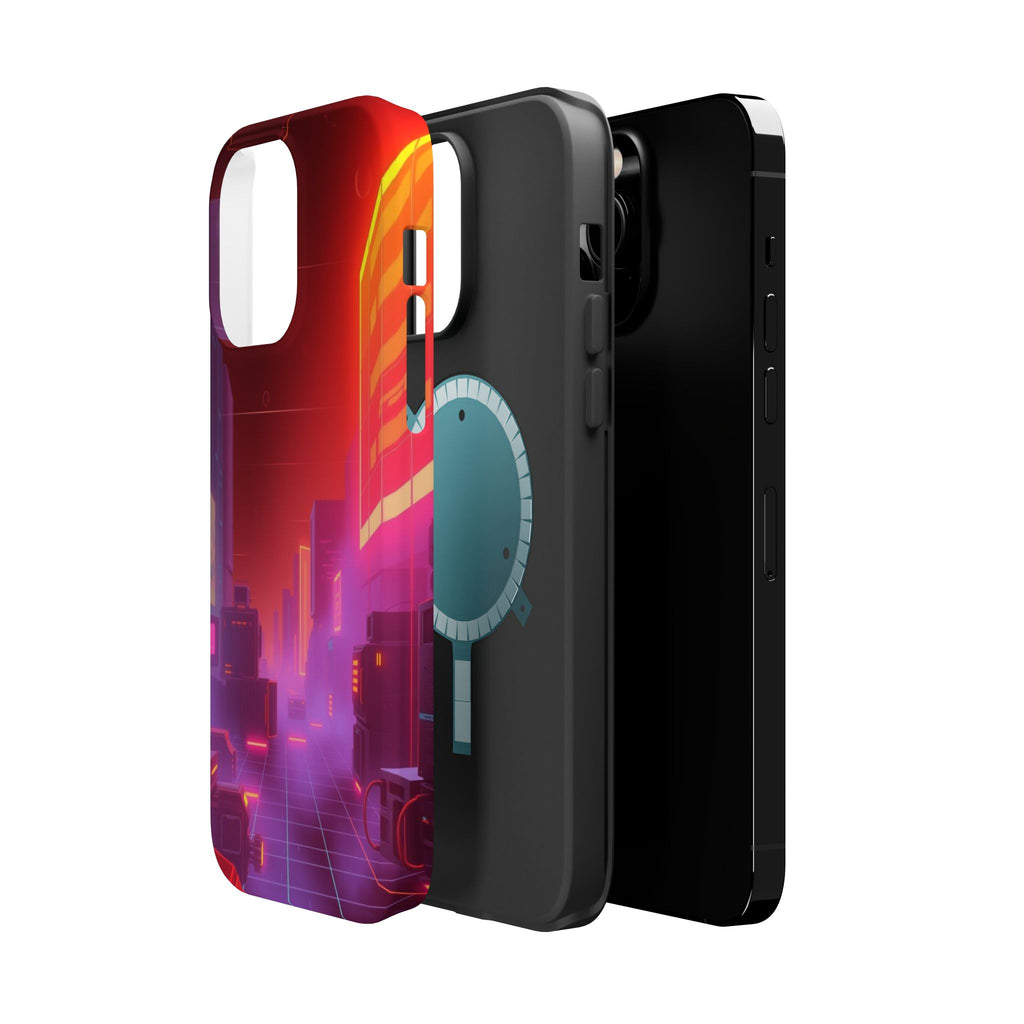 iPhone Dreamy 80s Grid Synthwave Design Slim Everyday Designer Case · iPhone Cas