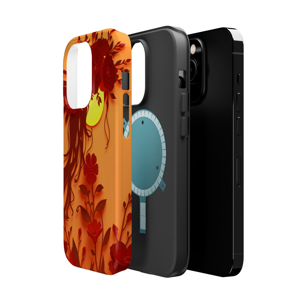 iPhone Sunset Amber And Peach Floral Crown Slim iPhone Everyday · iPhone Case
