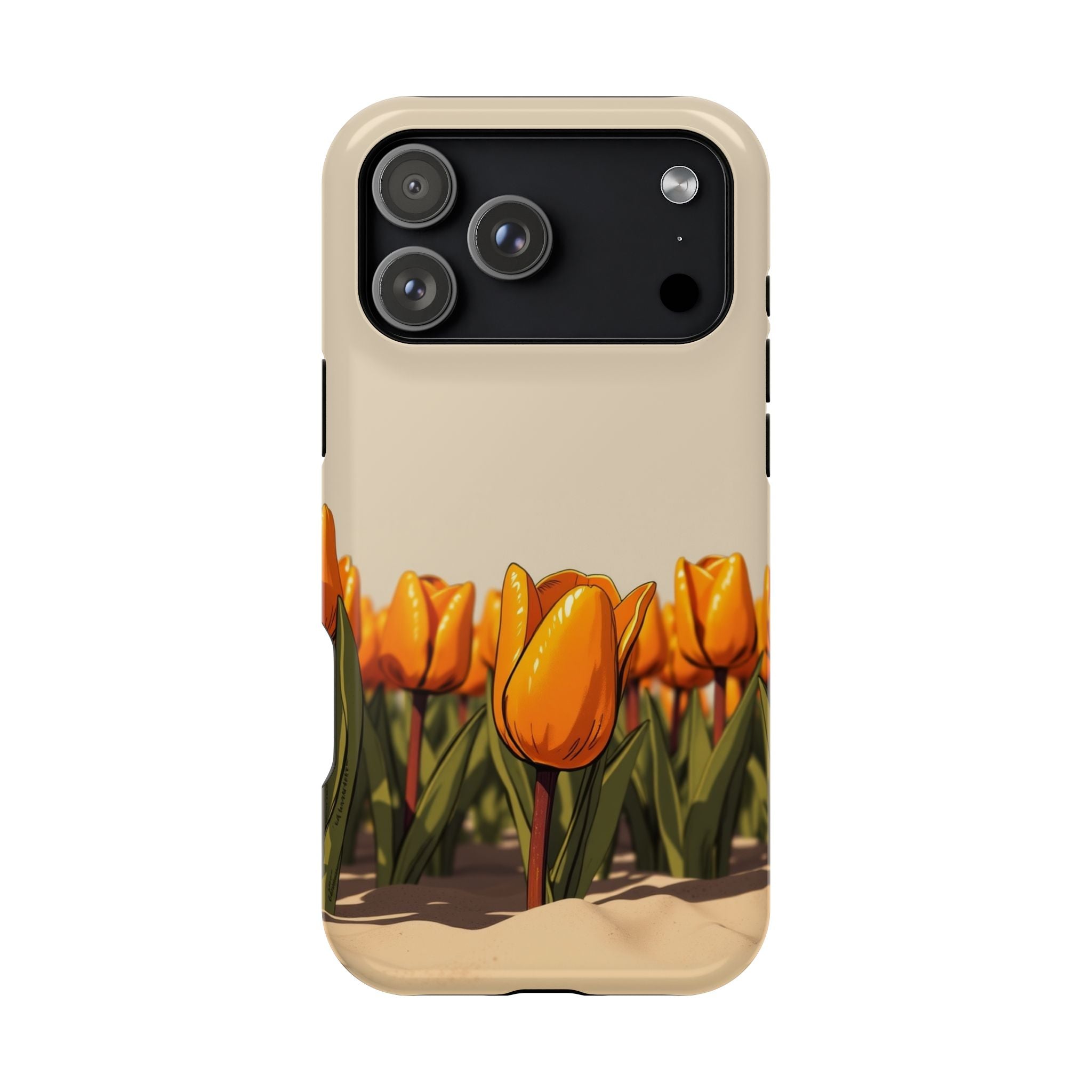 iPhone Burnt Orange And Sand Tulip Row Slim Everyday Designer Case · iPhone Case