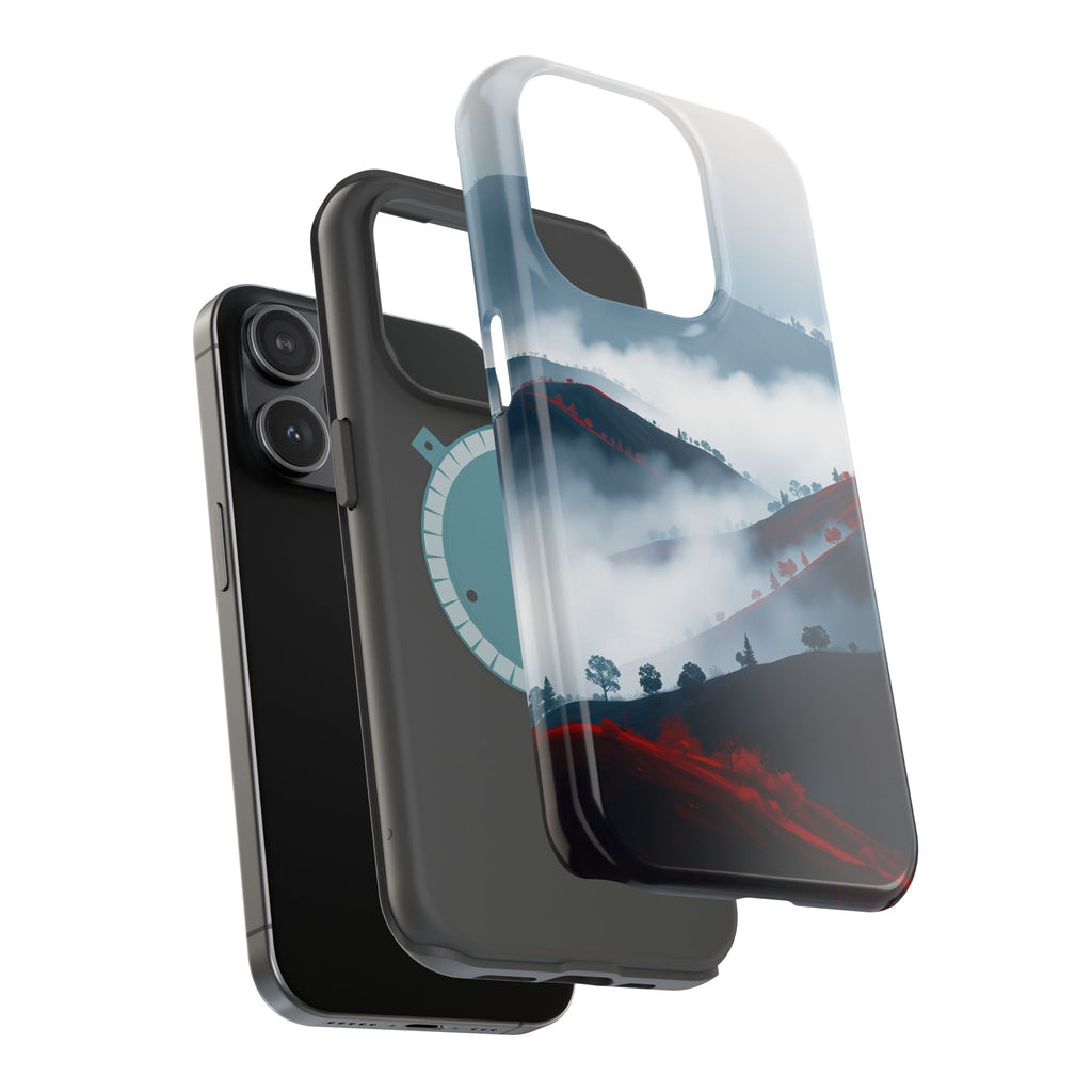 iPhone Black And Crimson Fog Rolling Over Hills Soft iPhone Finish · iPhone Case