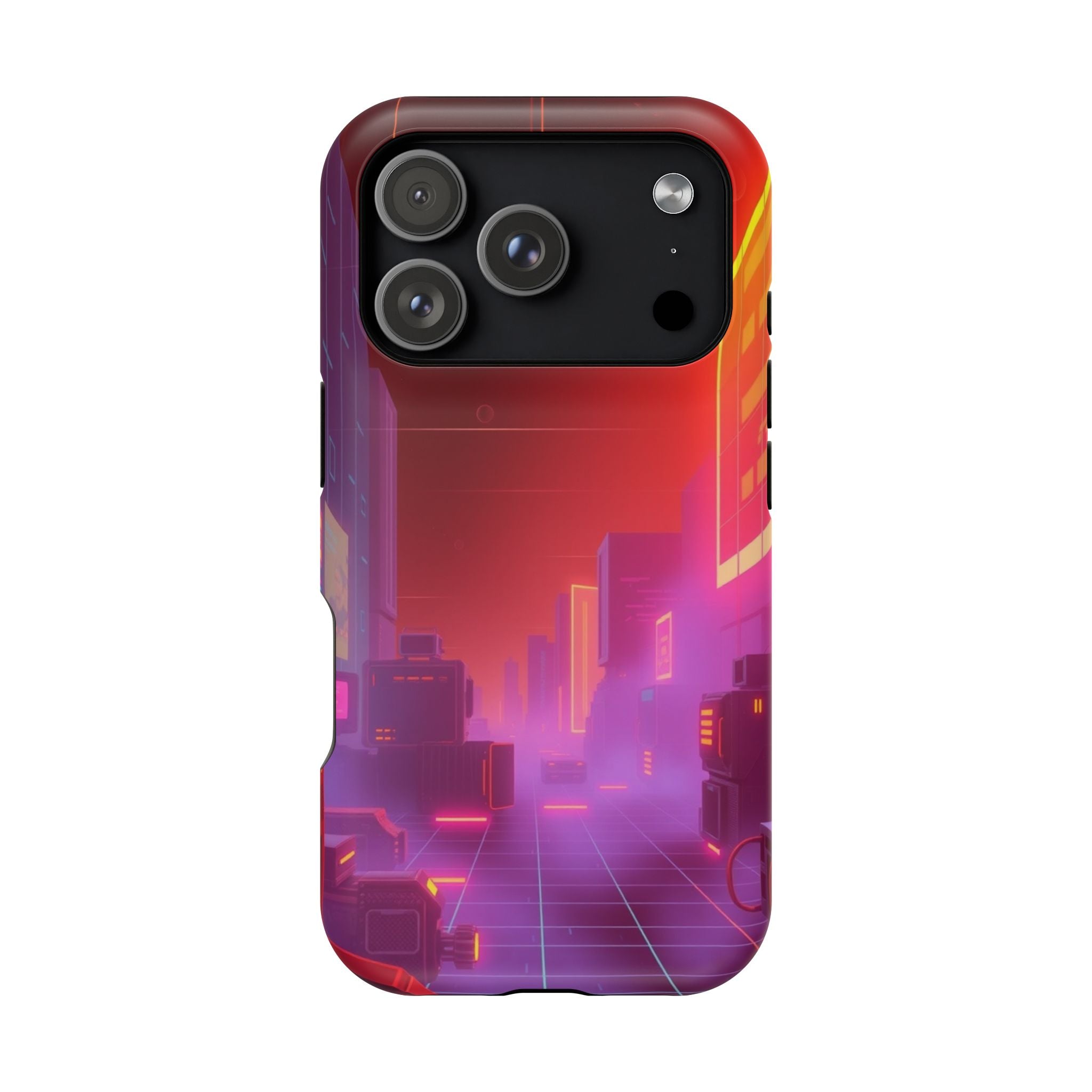 iPhone Dreamy 80s Grid Synthwave Design Slim Everyday Designer Case · iPhone Cas