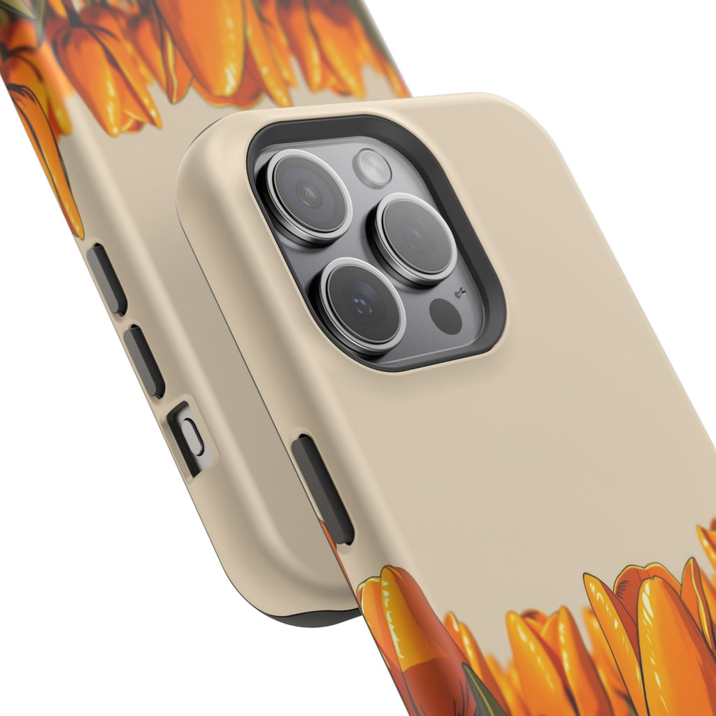 iPhone Burnt Orange And Sand Tulip Row Slim Everyday Designer Case · iPhone Case