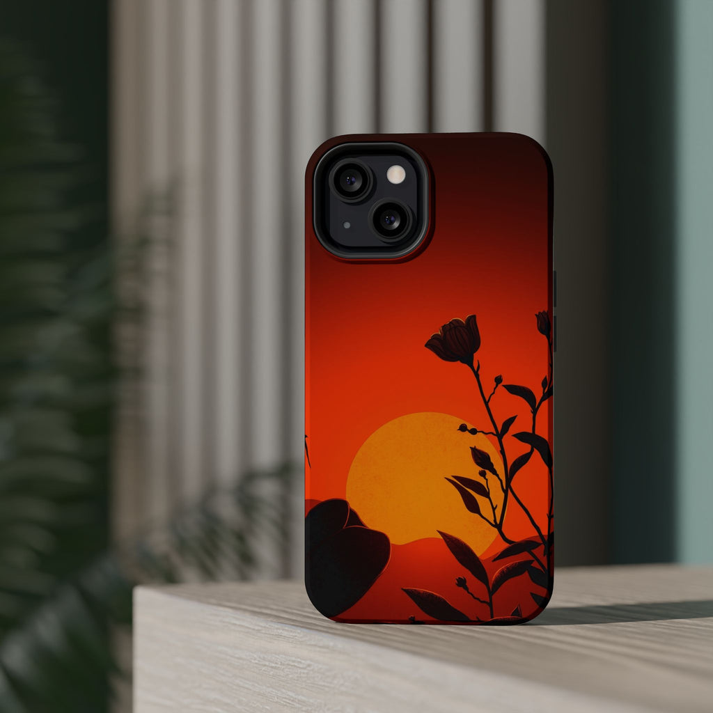 iPhone Bloom and Leaf Dark Gothic Ink Slim Everyday Designer Case · iPhone Case