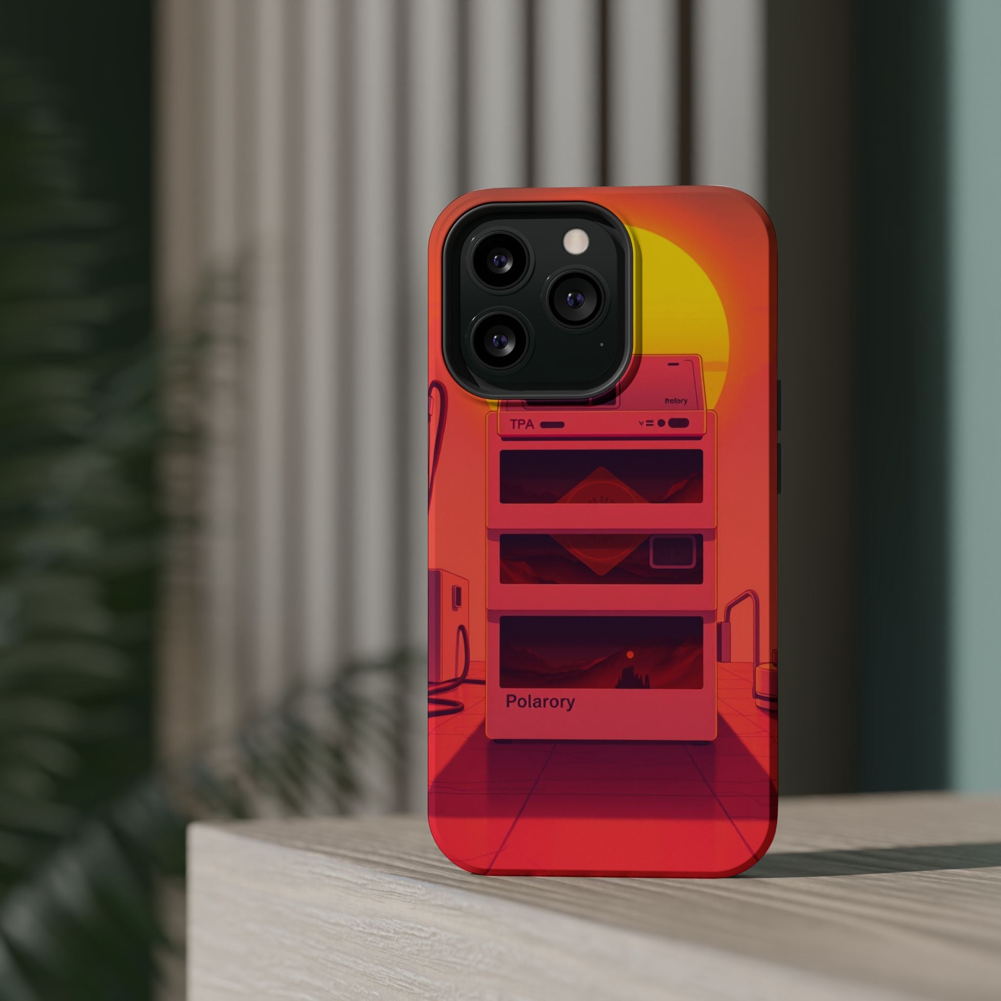 iPhone Polaroid Stack Memory Neon Cyberpunk Slim Everyday Designer Case · iPhone