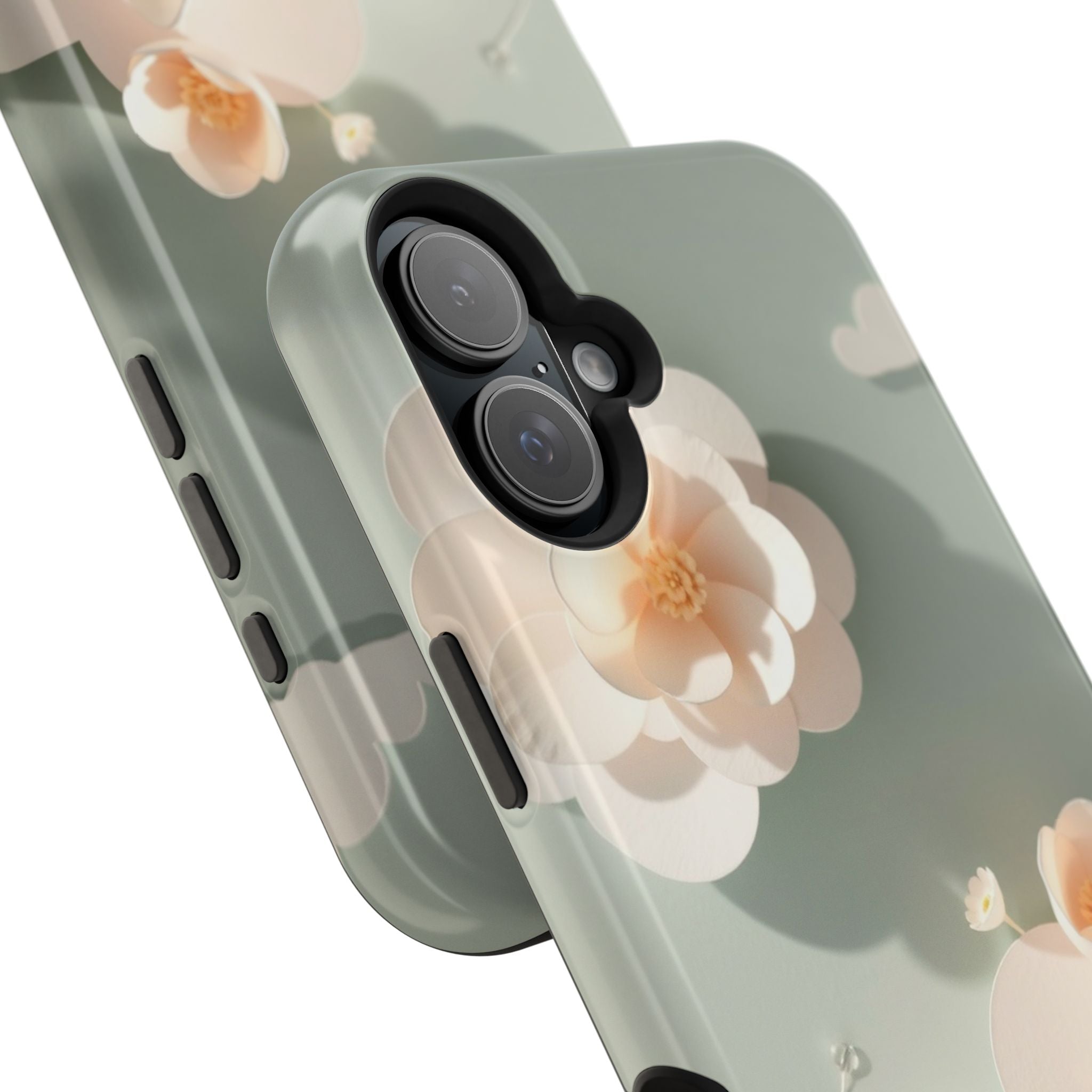 iPhone Sage And Ivory Pastel Floral Cloud Slim iPhone Everyday Designer · iPhone