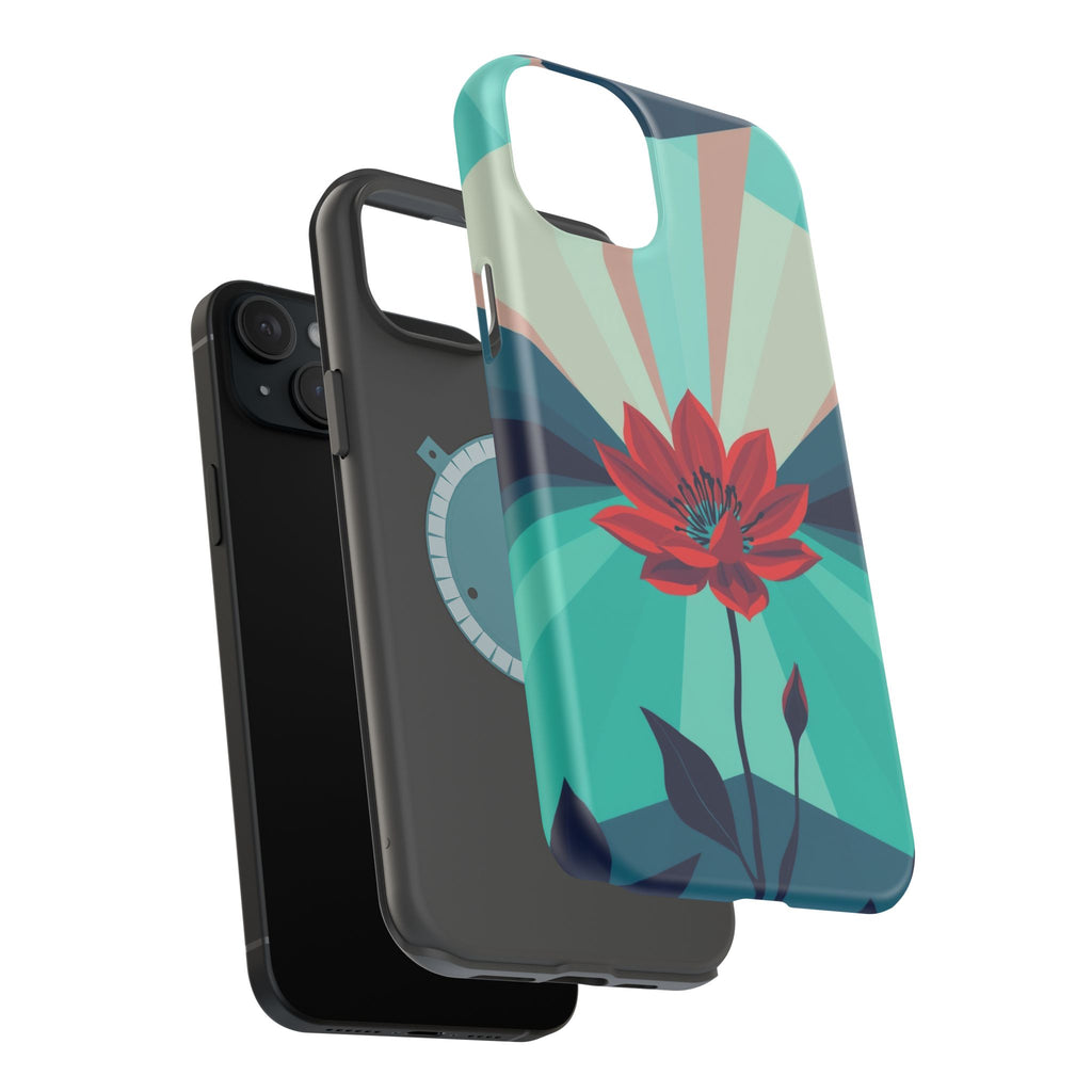 iPhone Teal And Coral Night Bloomer Slim Everyday Designer Case · iPhone Case