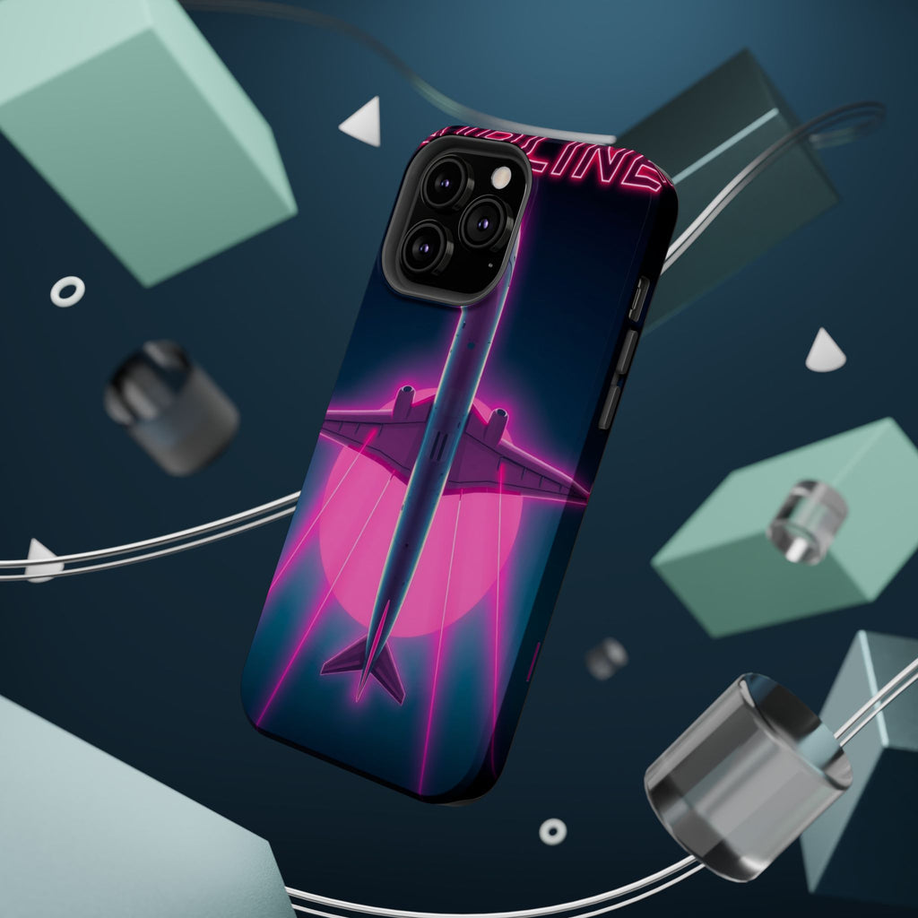 iPhone Cyan And Magenta Retro Airline Poster Slim Everyday Designer Case · iPhon