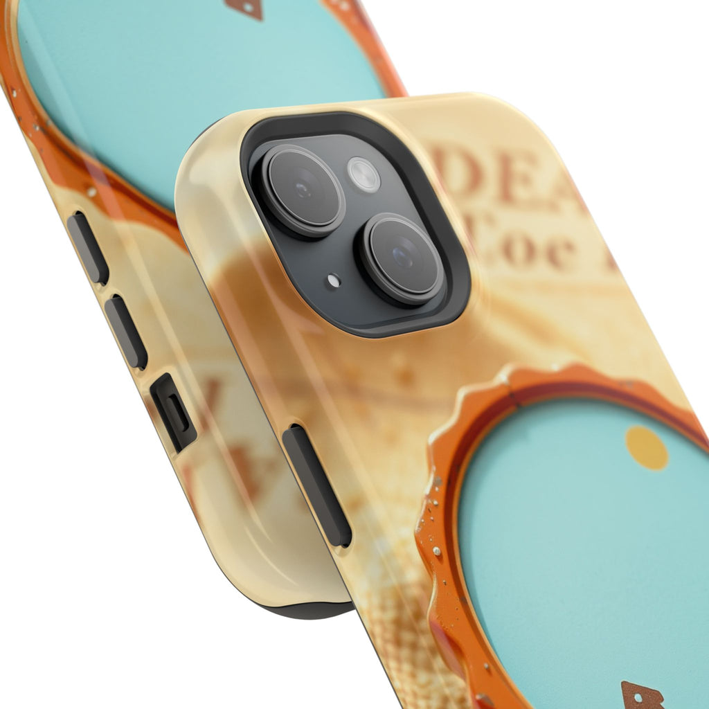 iPhone Burnt Orange And Sand Retro Travel Badge Soft Finish Everyday Case · iPho