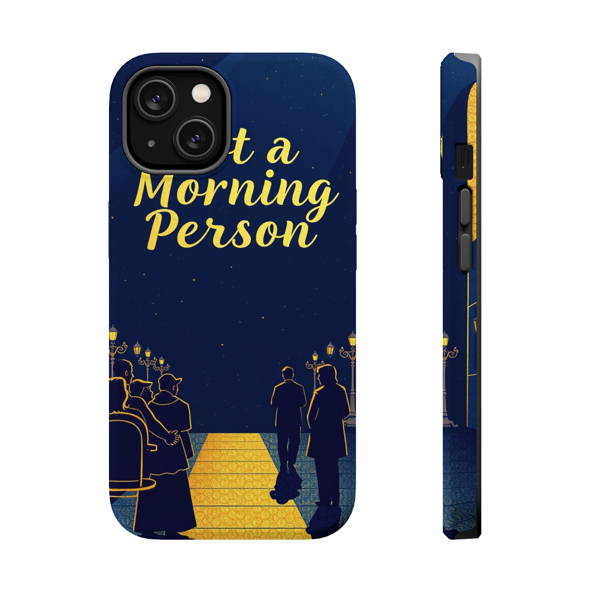 iPhone Midnight Blue And Silver Not a Morning Person Slim Snap Case · iPhone Cas