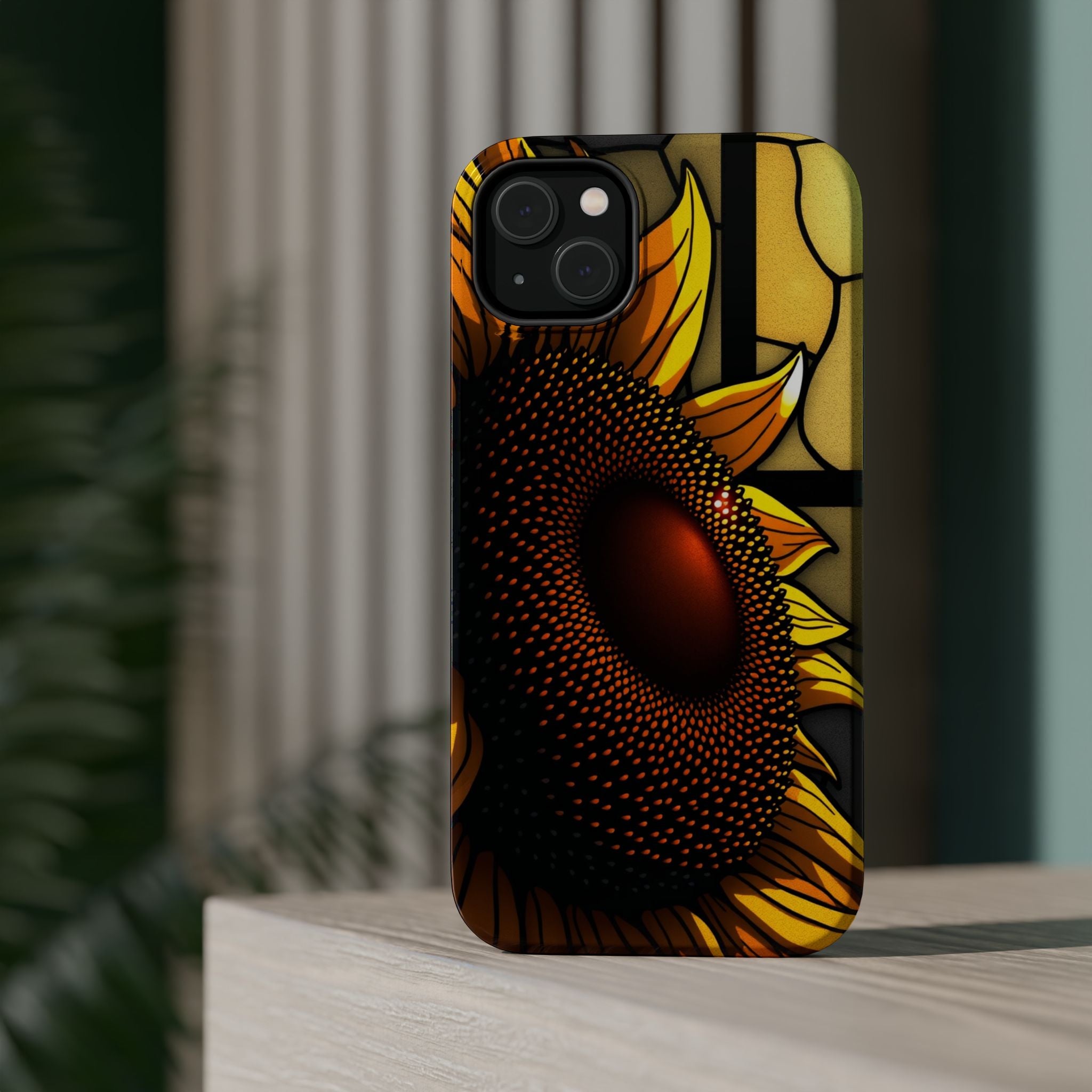 iPhone Sunflower Pop Stained Glass Bold Modern Everyday Snap Case · iPhone Case