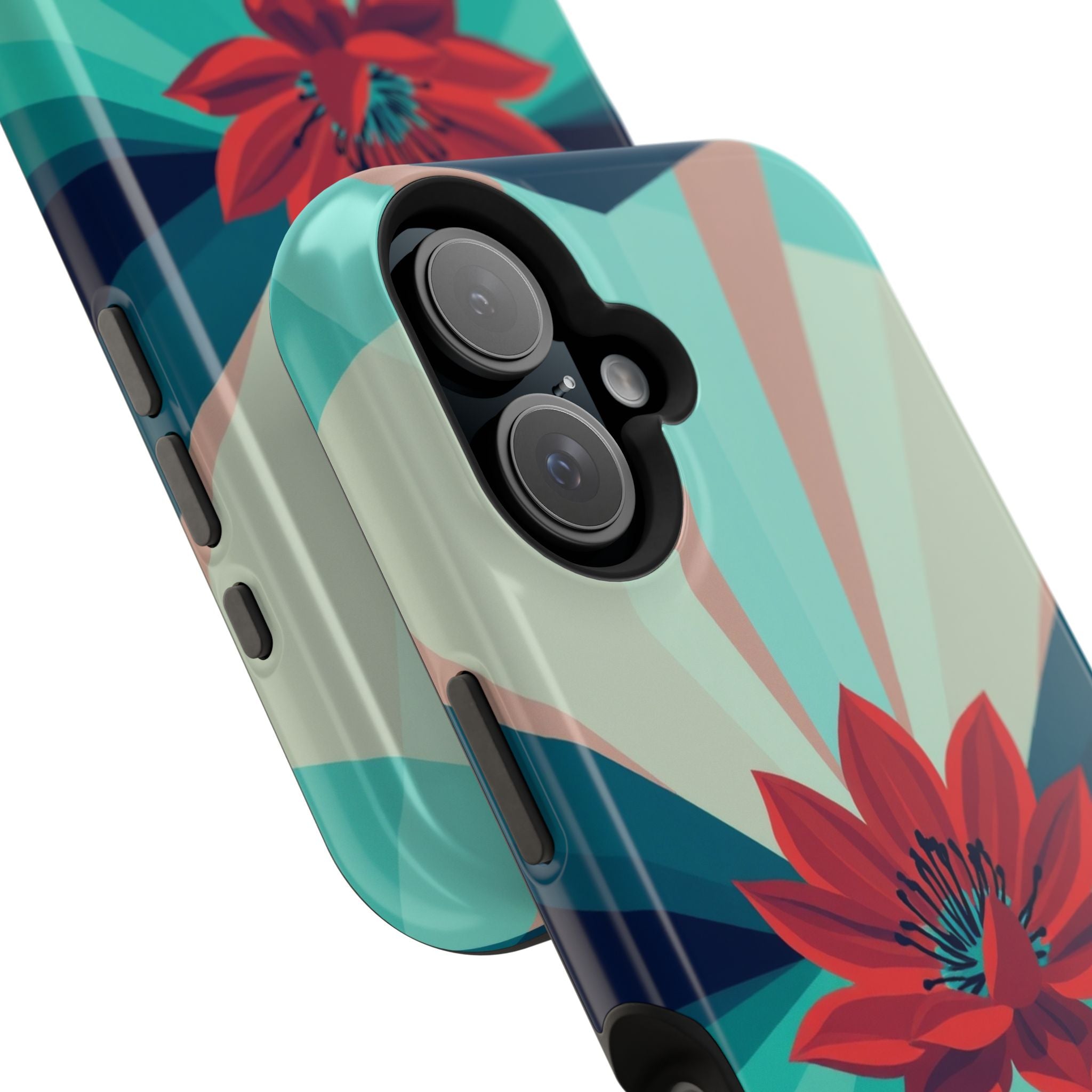 iPhone Teal And Coral Night Bloomer Slim Everyday Designer Case · iPhone Case