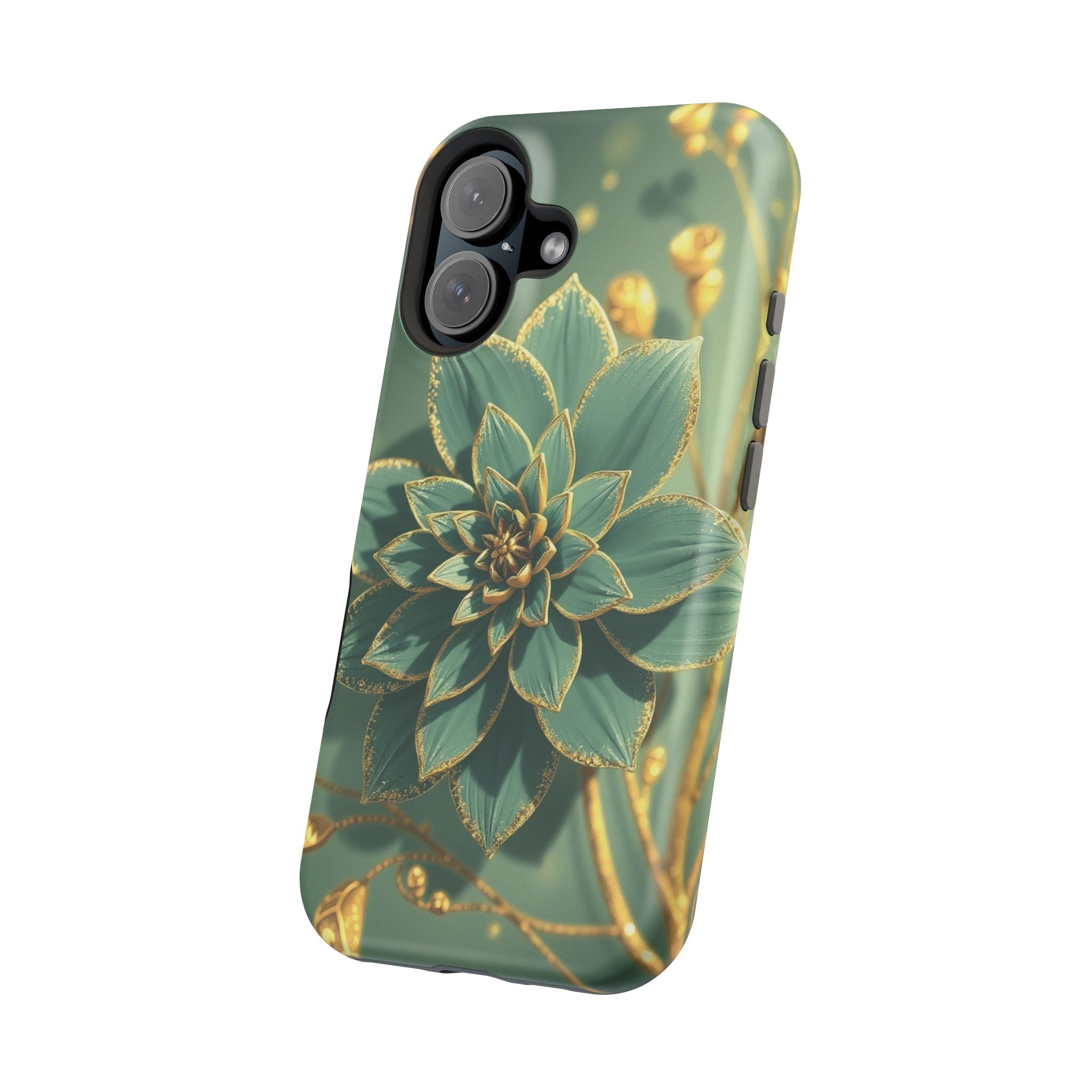 iPhone Floral Gold Foil Pixel Art -Bit Slim Everyday Designer Case · iPhone Case