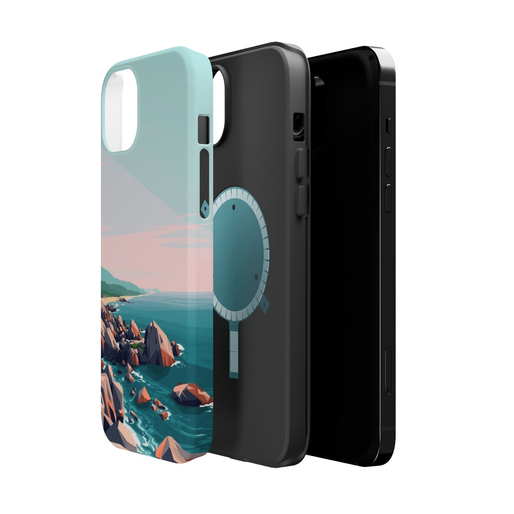 iPhone Mint And Blush Pebble Beach Bold Modern Everyday Snap Case · iPhone Case