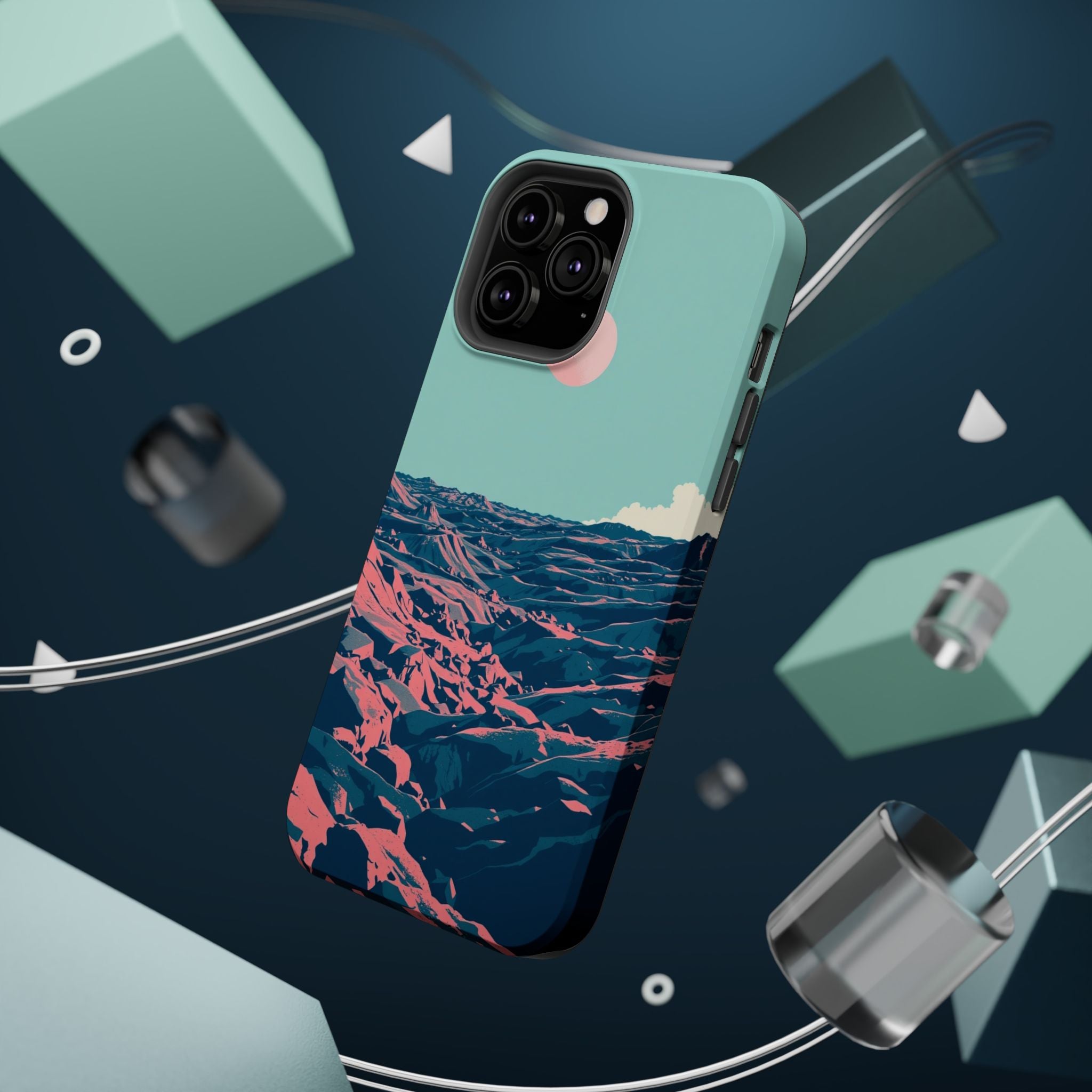 iPhone Mint And Blush Lava Field Bold Modern Everyday Snap Case · iPhone Case