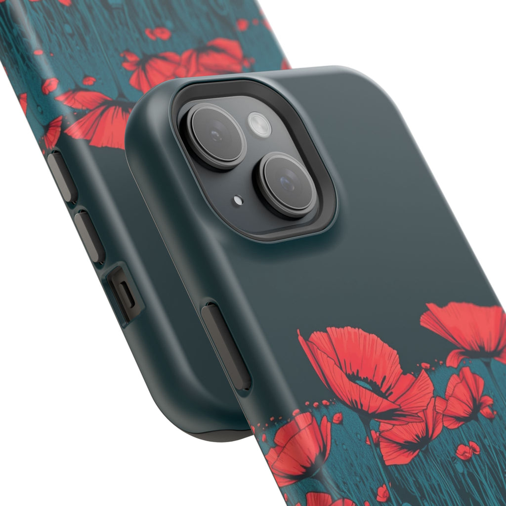 iPhone Poppy Field Dark Gothic Ink Clean Minimal Snap Cas Slim Snap Case · iPhon