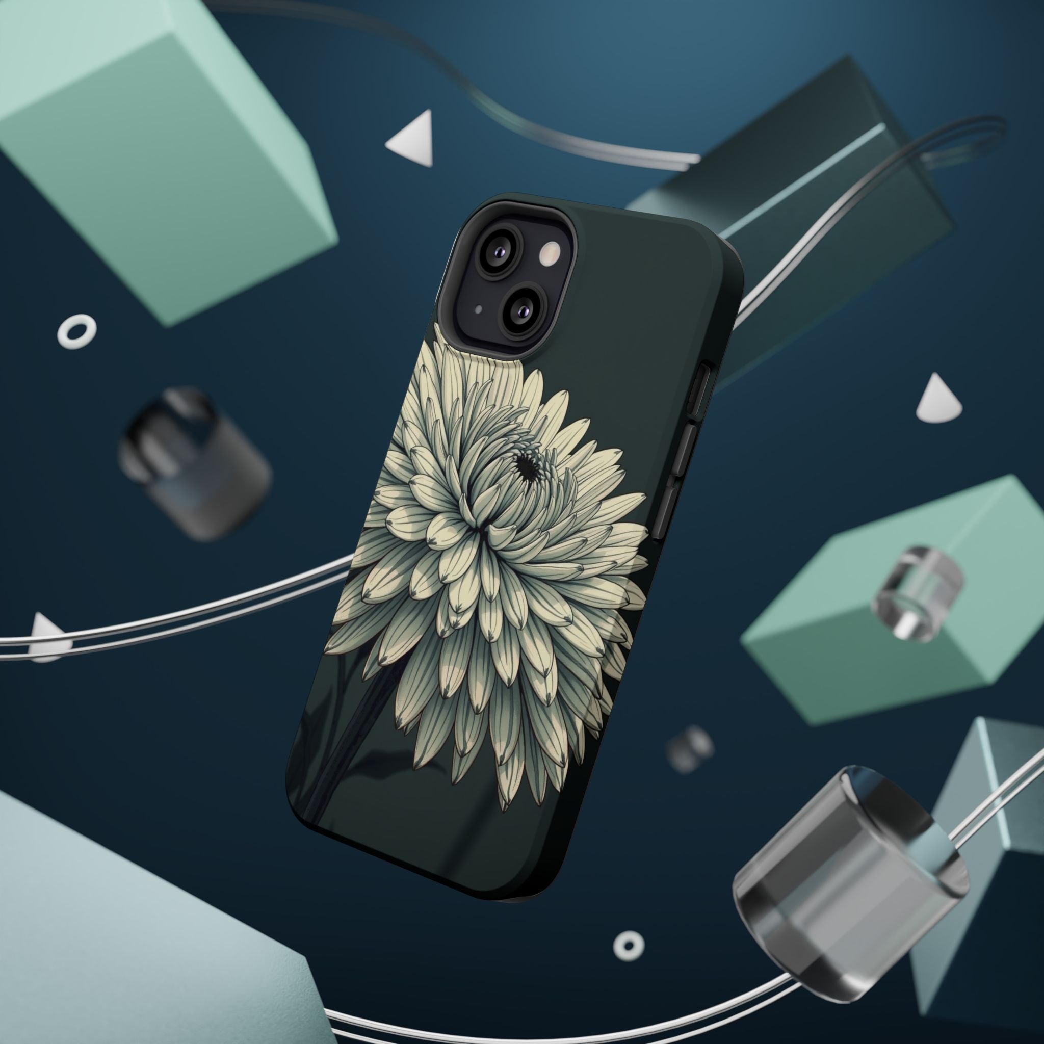 iPhone Chrysanthemum Classic Dark Gothic Ink Carry Case Slim Snap Case · iPhone