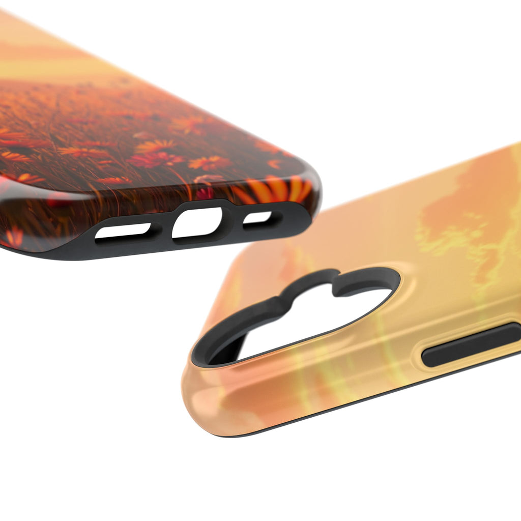 iPhone Sunset Amber And Peach Wildflower Field Soft iPhone Finish · iPhone Case