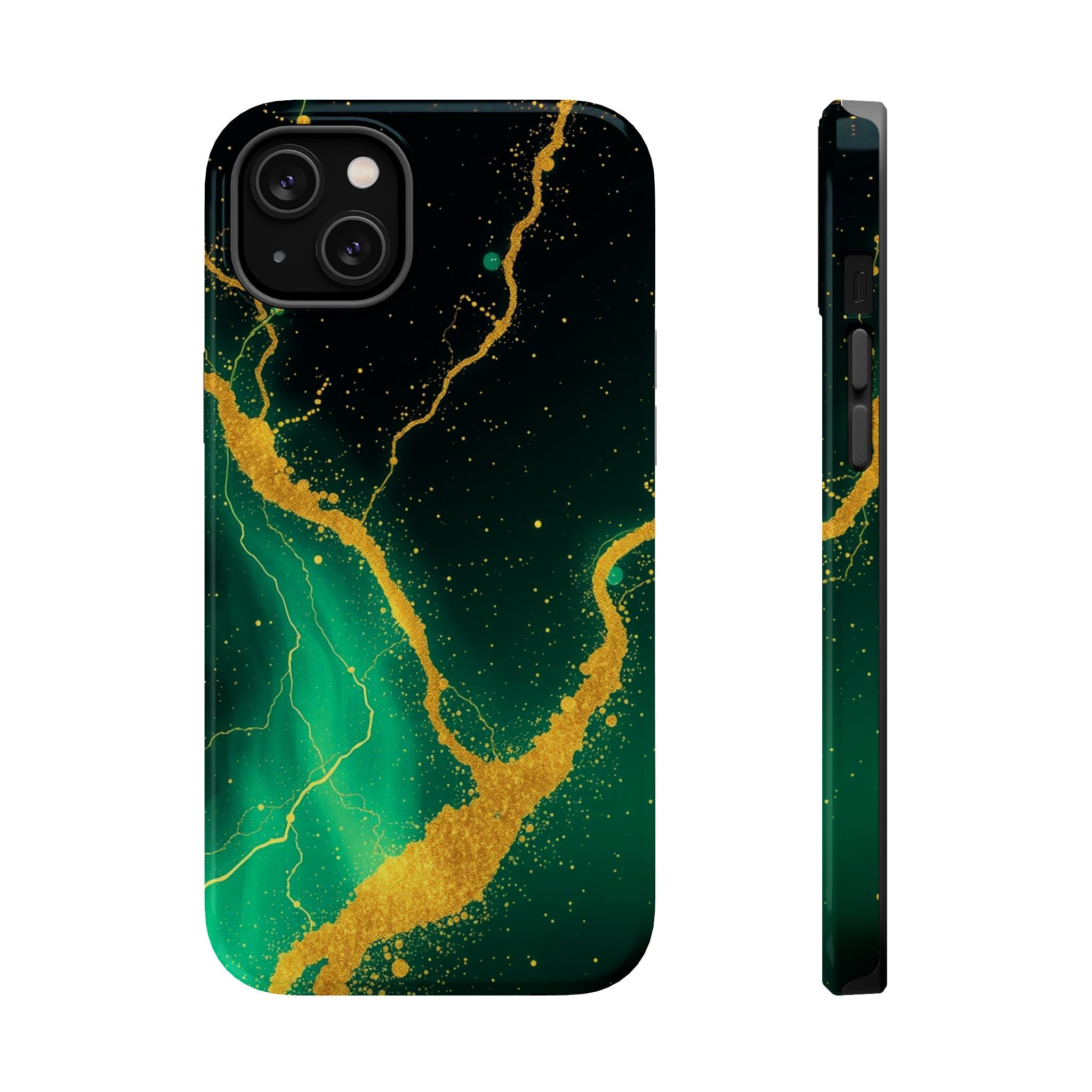 iPhone Emerald Green And Gold Petal Storm Slim iPhone Everyday Designer · iPhone