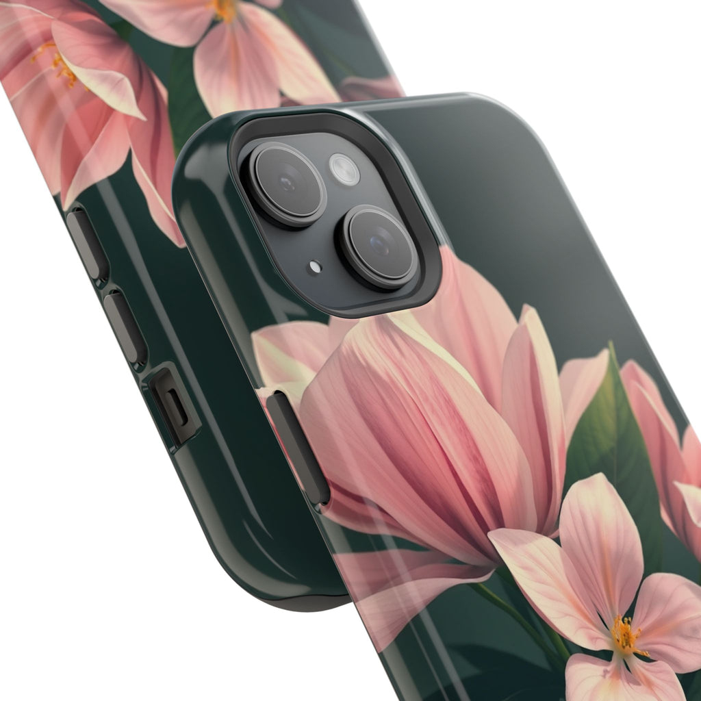 iPhone Mint And Blush Bloom Leaf Bold Modern Everyday Snap Case · iPhone Case