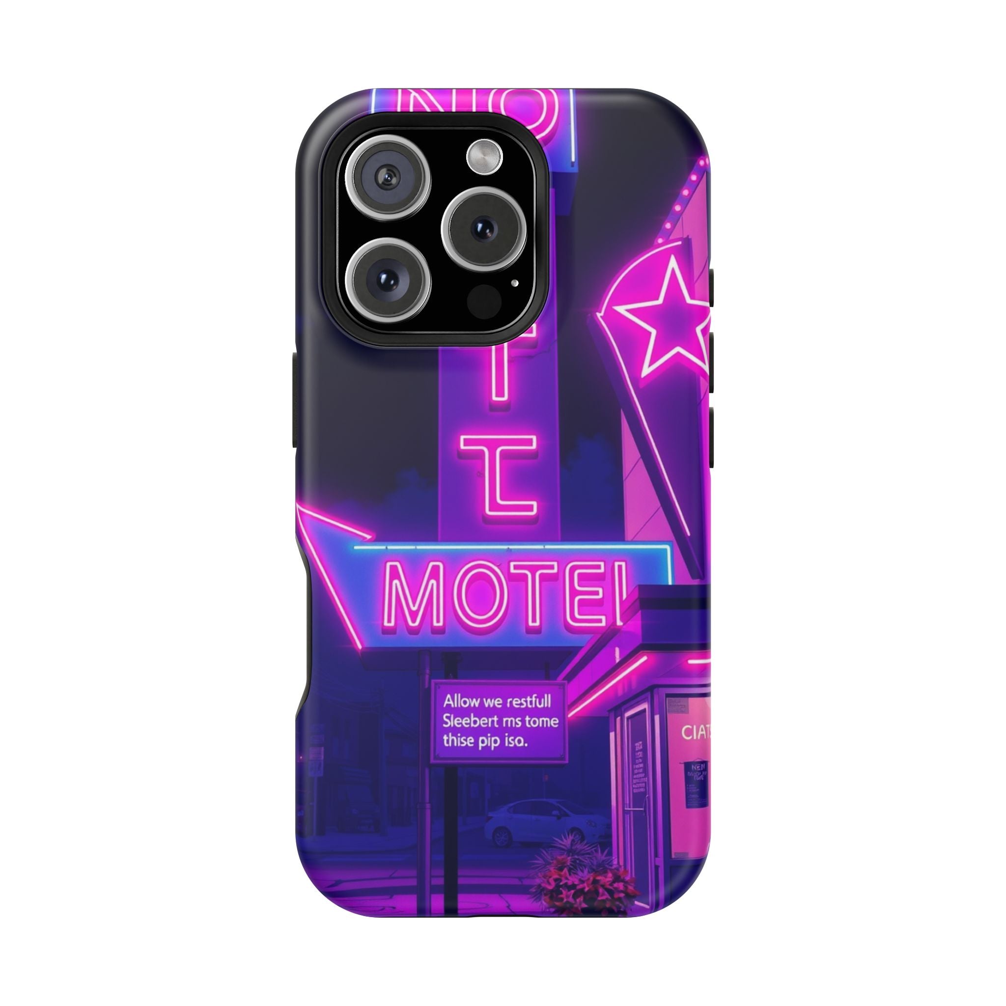 iPhone Neon Sign Motel Enchanted Art Slim Everyday Designer Case · iPhone Case