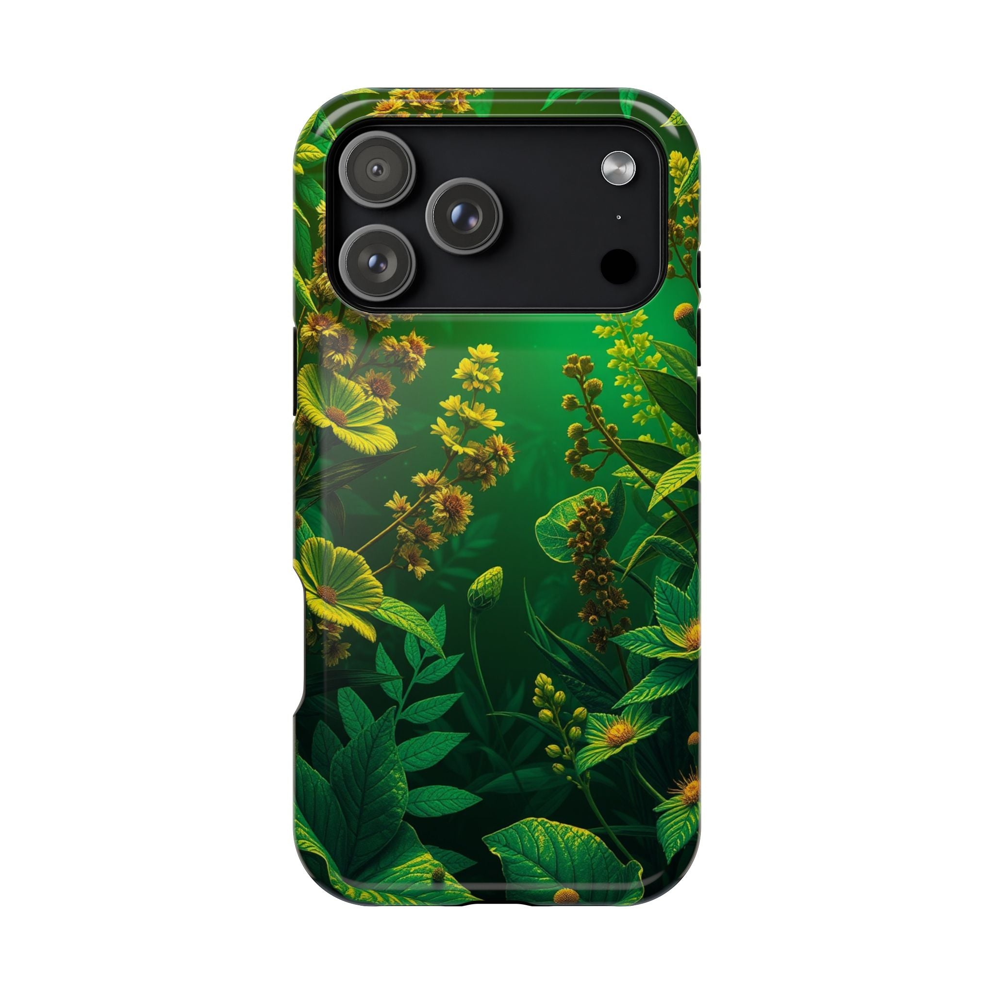 iPhone Emerald Green And Gold Vintage Botanicals Print Slim Snap Case · iPhone C