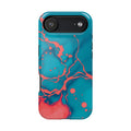 iPhone Oil Slick Teal And Coral Slim Everyday Designer Case · iPhone Case