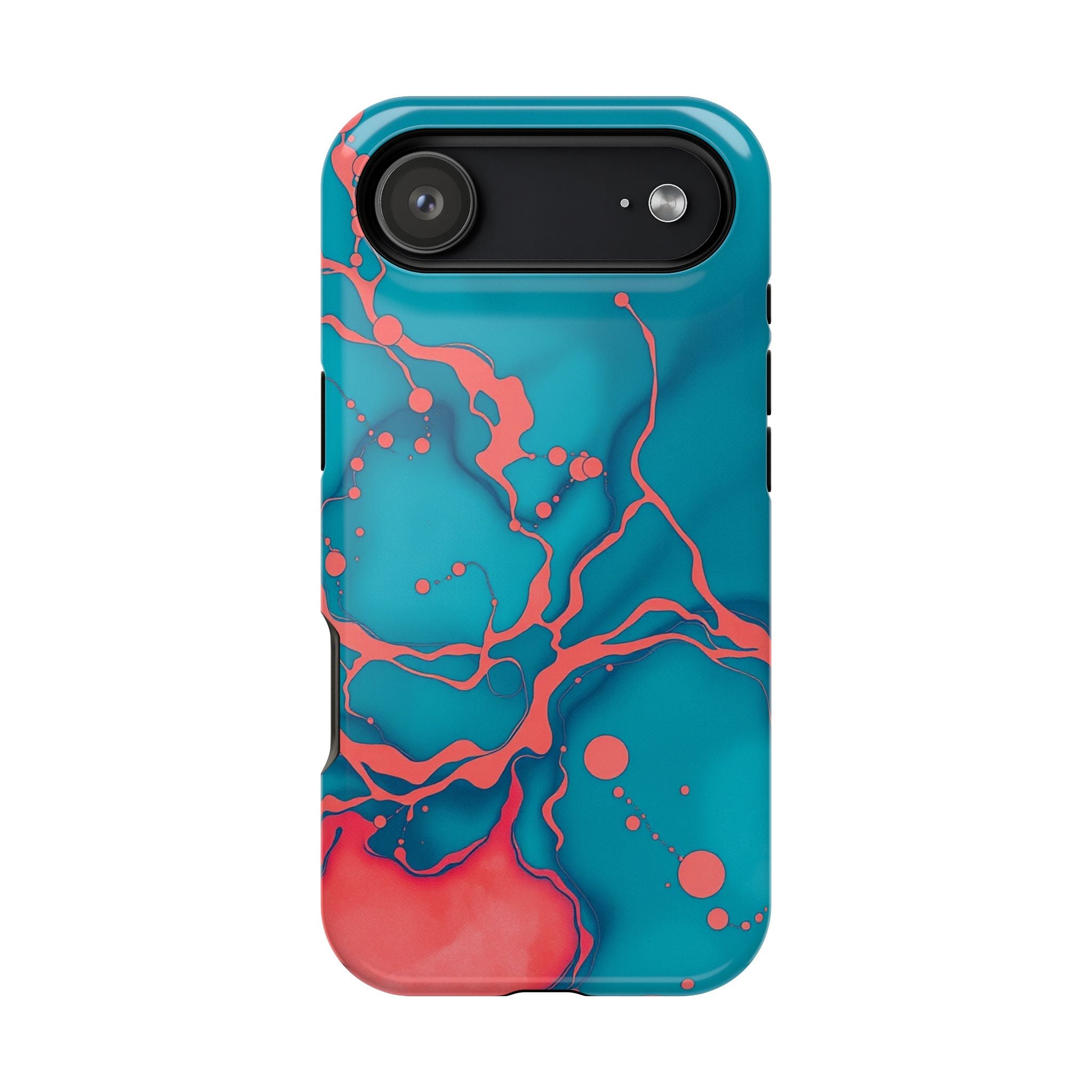 iPhone Oil Slick Teal And Coral Slim Everyday Designer Case · iPhone Case
