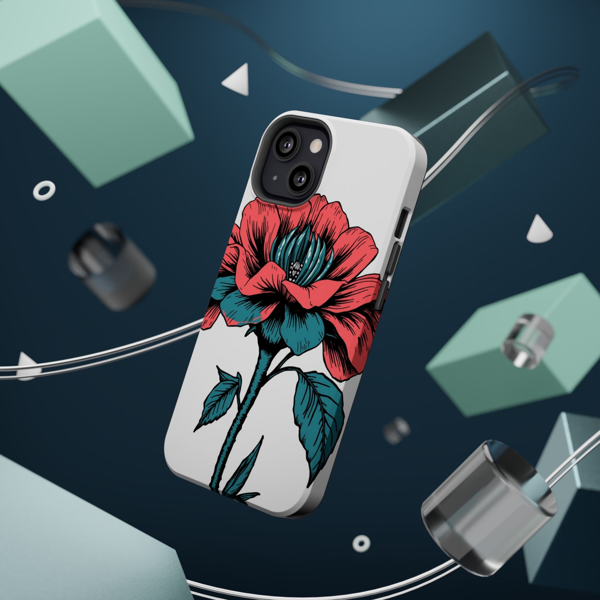 iPhone Garden Party Bloom Dark Gothic Ink Slim Snap Case · iPhone Case