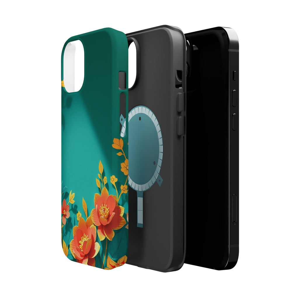 iPhone Floral Gold Foil Paper Cut Art Slim Everyday Designer Case · iPhone Case