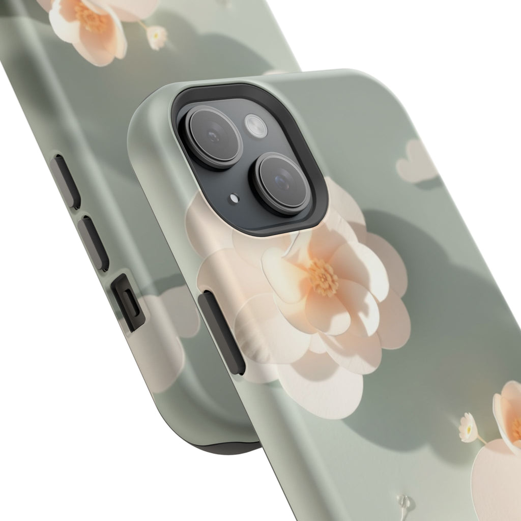 iPhone Sage And Ivory Pastel Floral Cloud Slim iPhone Everyday Designer · iPhone