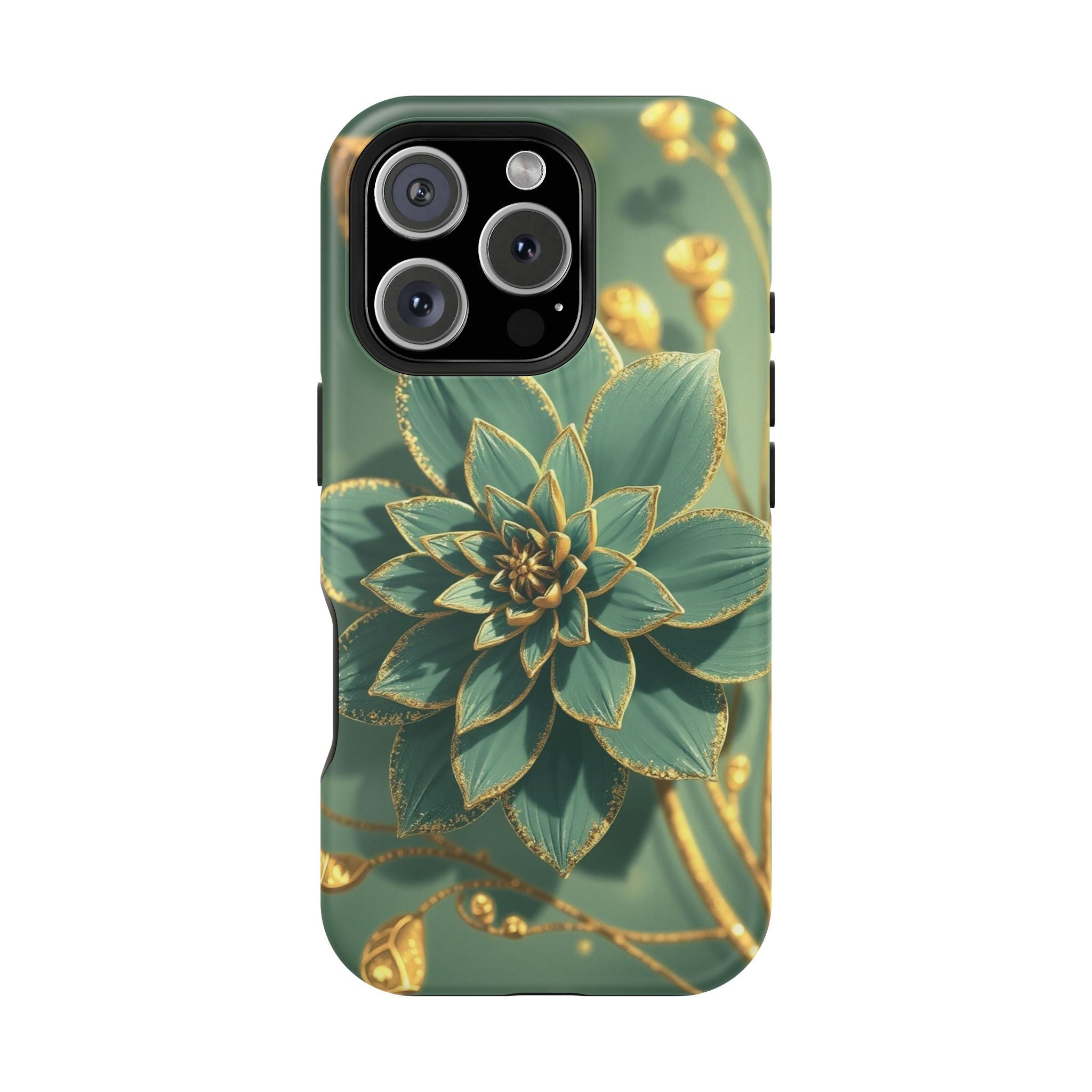 iPhone Floral Gold Foil Pixel Art -Bit Slim Everyday Designer Case · iPhone Case