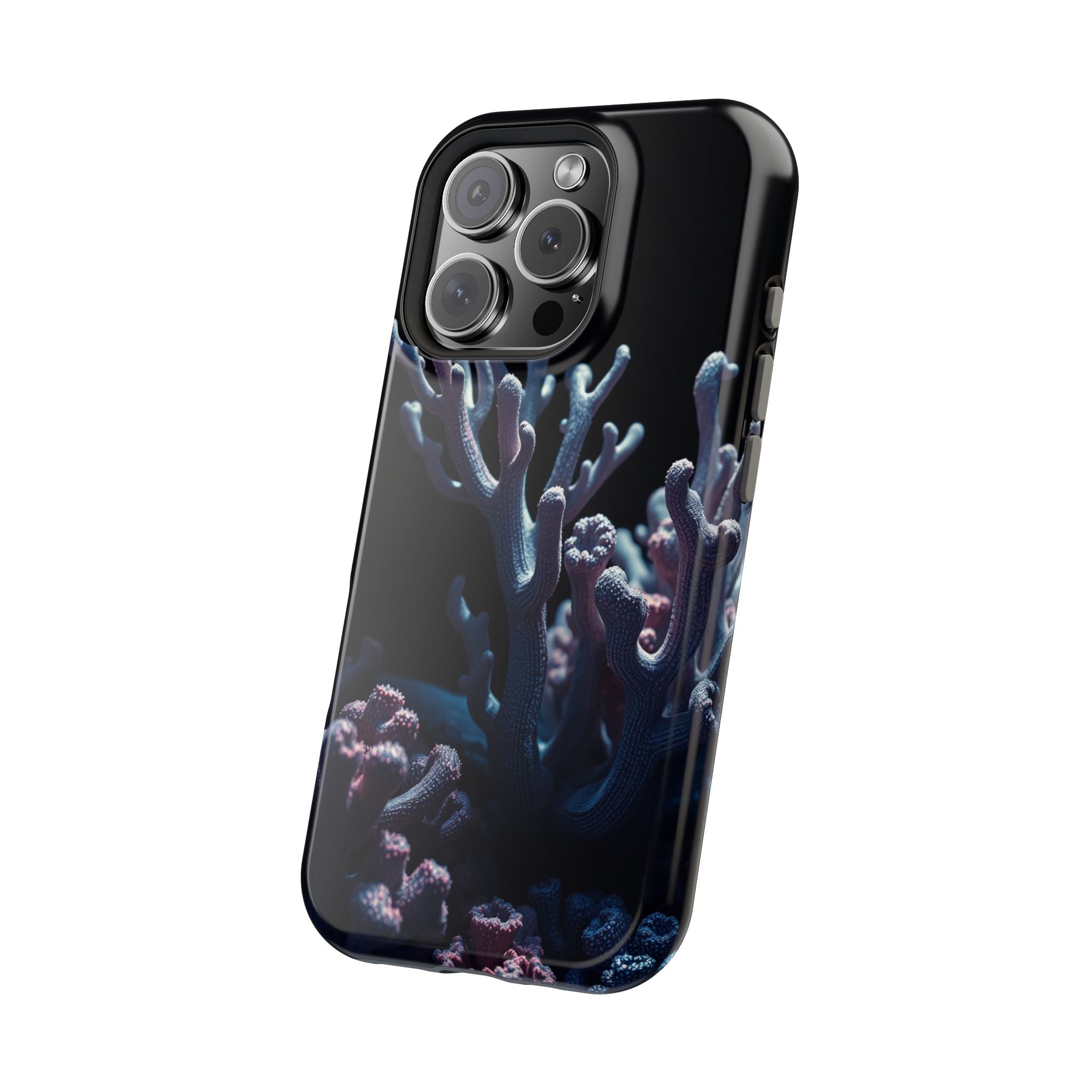 iPhone Midnight Blue And Silver Coral Reef Life Soft iPhone Finish · iPhone Case