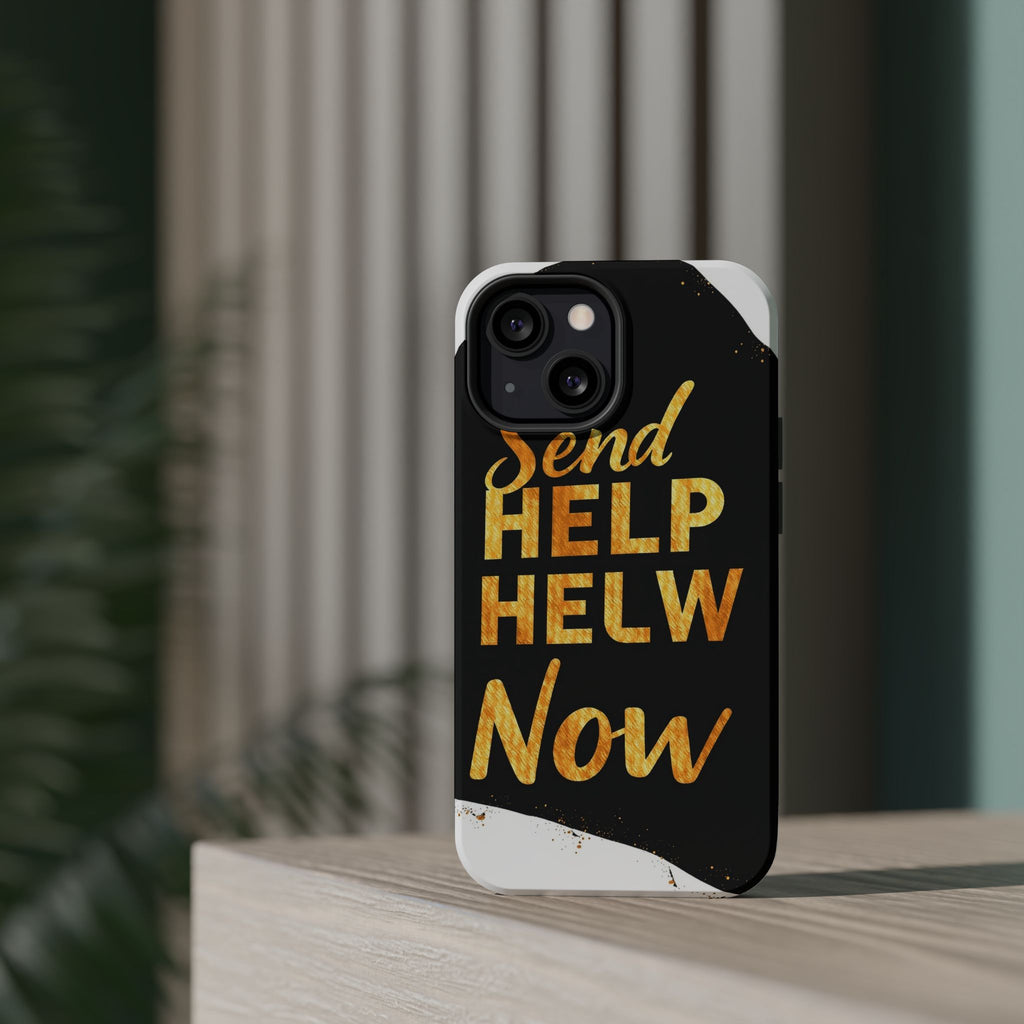 iPhone Send Help Now Enchanted Art Bold Modern Everyday Snap Case · iPhone Case
