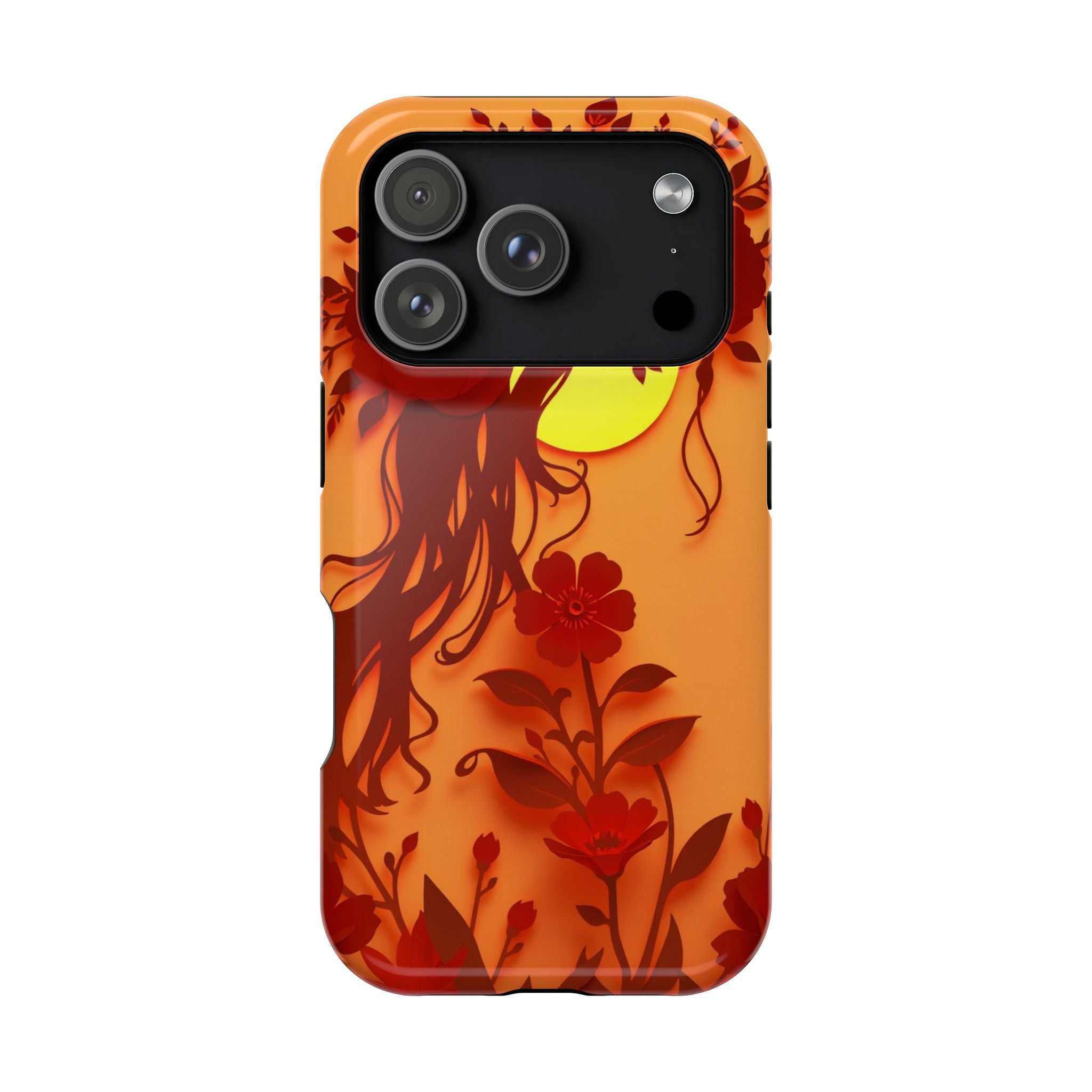 iPhone Sunset Amber And Peach Floral Crown Slim iPhone Everyday · iPhone Case