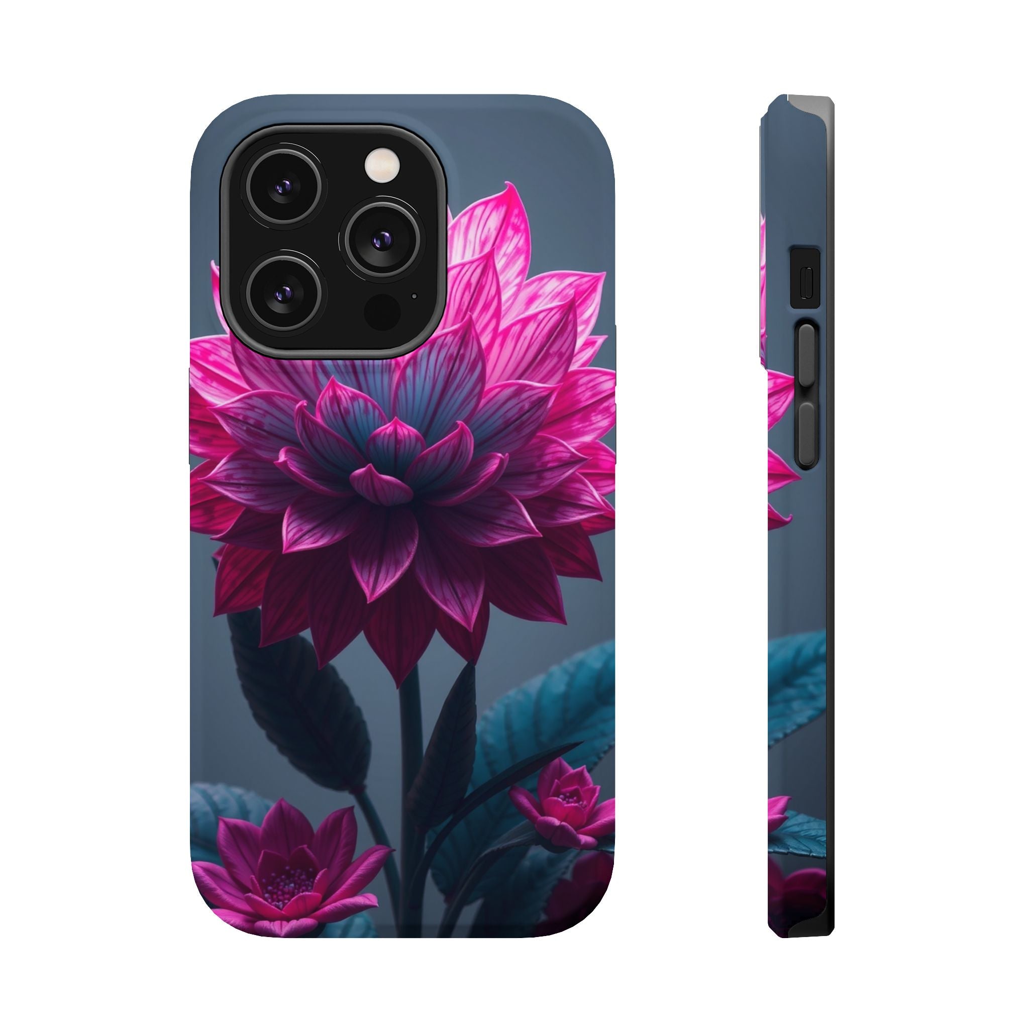 iPhone Cyan And Magenta Floral Dark Academia Slim iPhone Everyday · iPhone Case