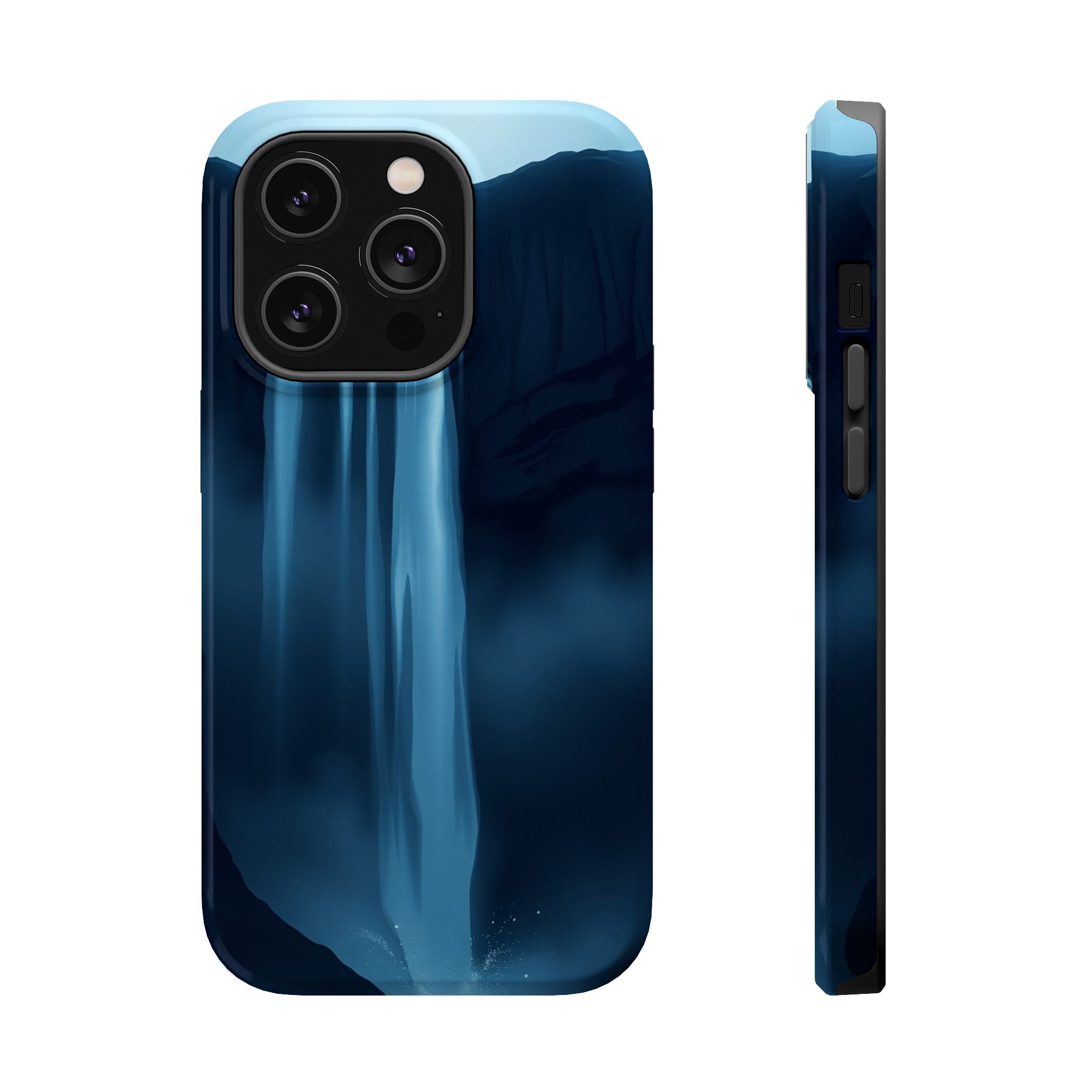 iPhone Midnight Blue And Silver Waterfall Mist Soft iPhone Finish · iPhone Case