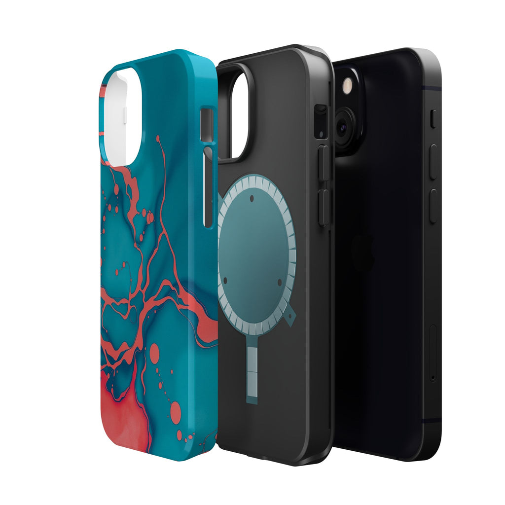 iPhone Oil Slick Teal And Coral Slim Everyday Designer Case · iPhone Case