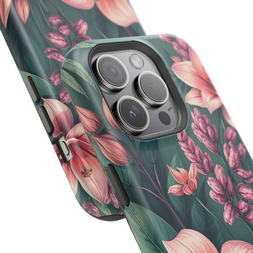 iPhone Mint And Blush Jungle Floral Slim Everyday Designer Case · iPhone Case