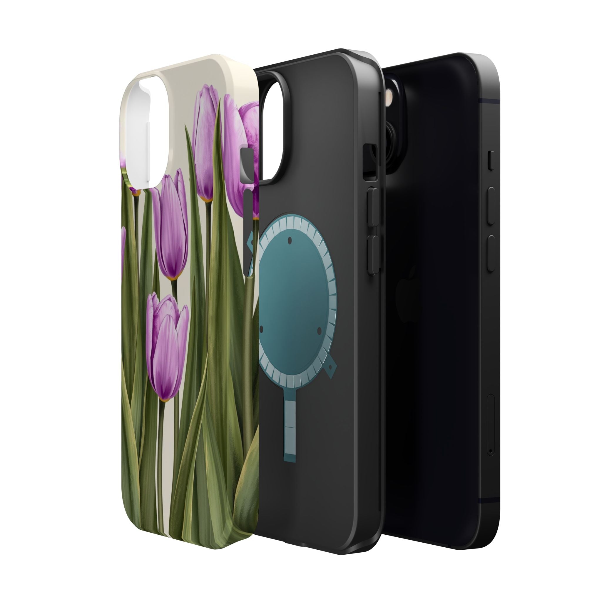 iPhone Tulip Row Electric Art 14 Bold Modern Everyday Snap Case · iPhone Case