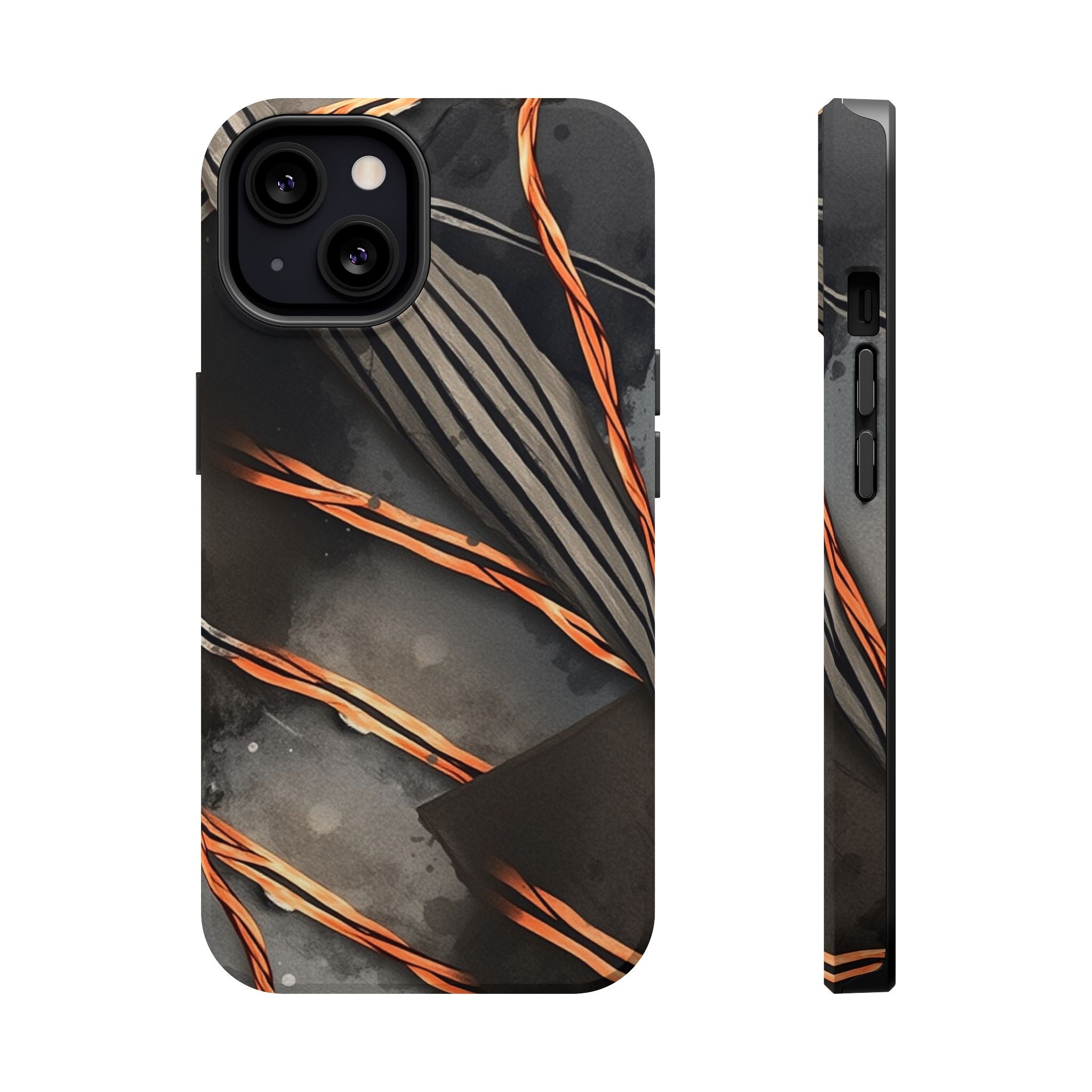 iPhone Charcoal And Copper Thread Pattern Slim iPhone Everyday Designer · iPhone