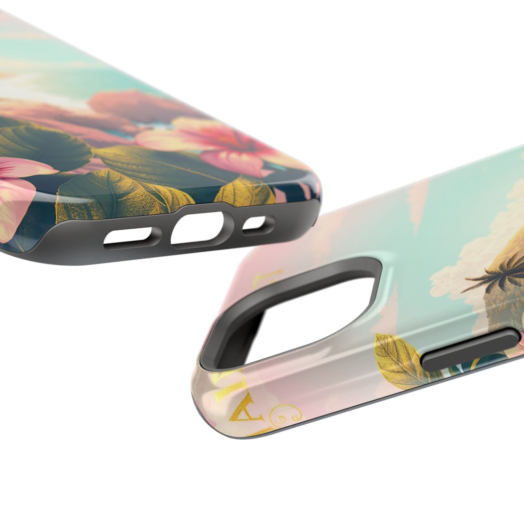 iPhone Mint And Blush Hibiscus Coast Slim Everyday iPhone 14 Designer · iPhone C