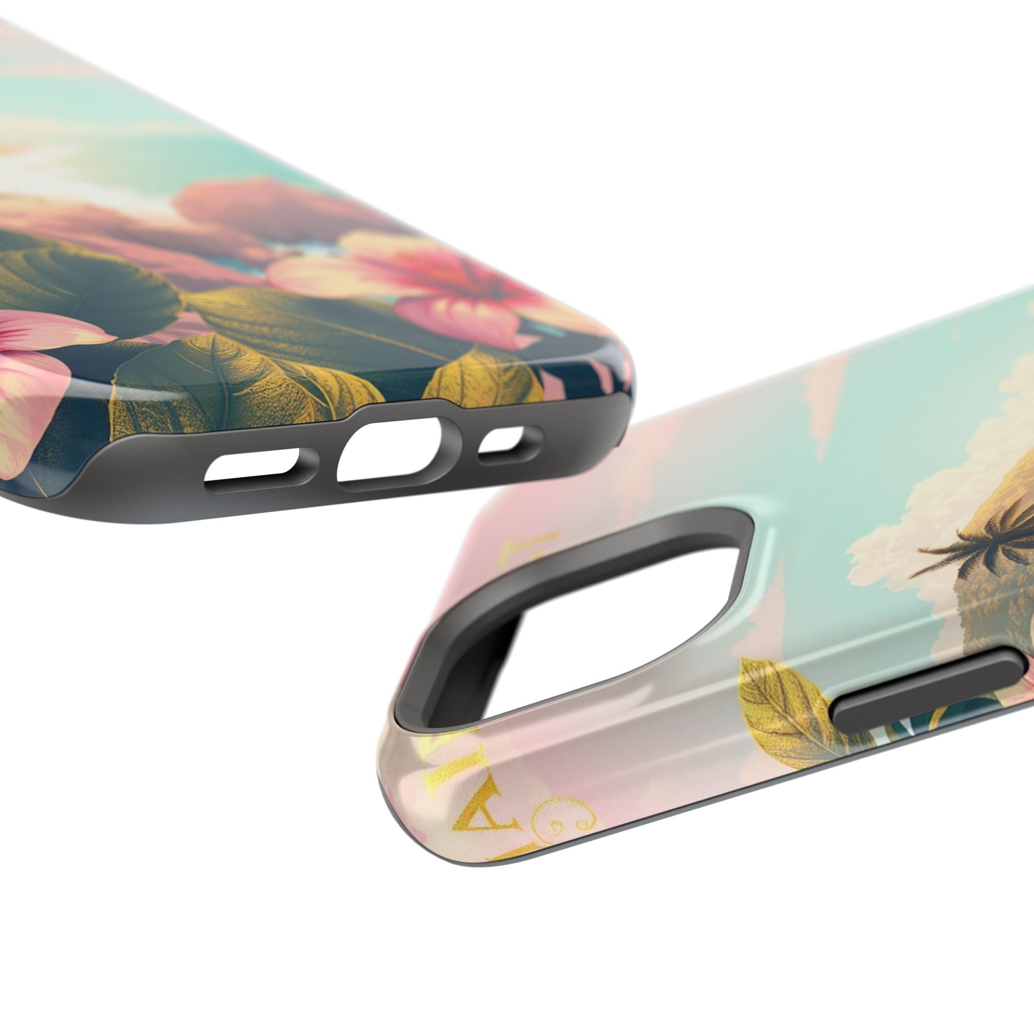 iPhone Mint And Blush Hibiscus Coast Slim Everyday iPhone 14 Designer · iPhone C