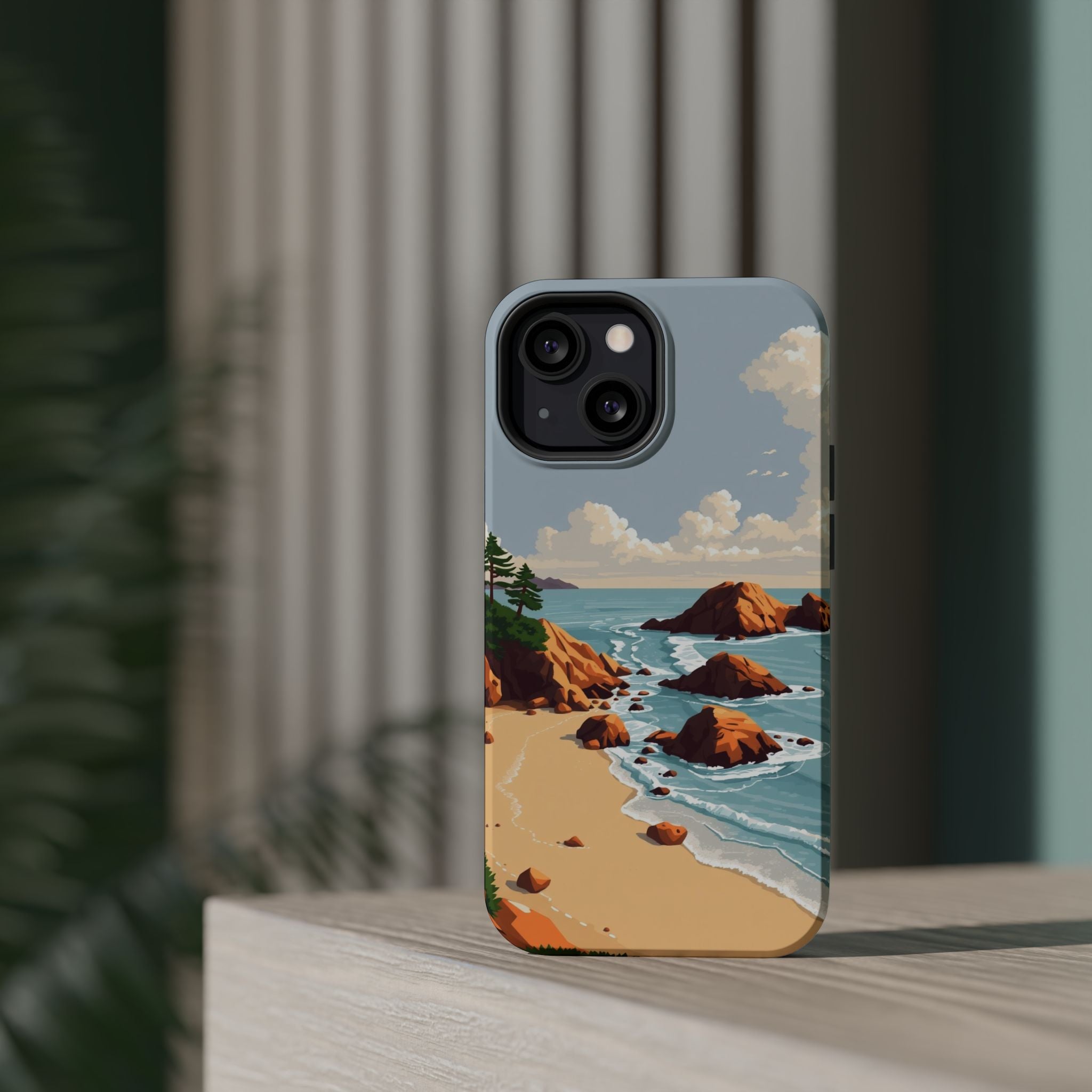 iPhone Mustard And Rust Pebble Beach Slim Everyday Designer Case · iPhone Case