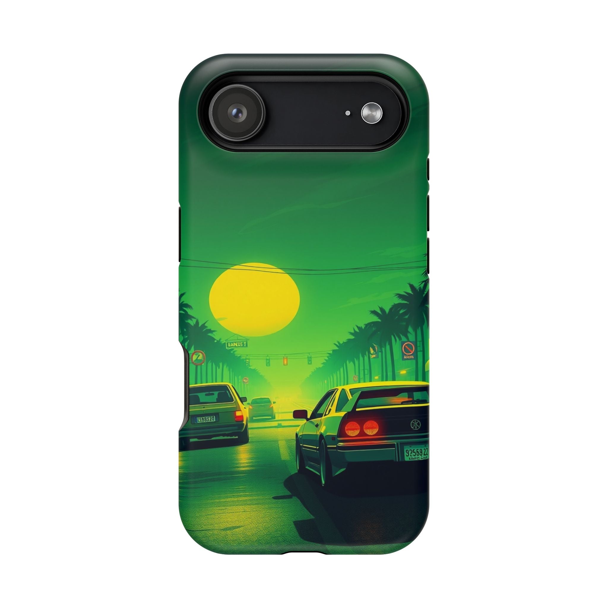 iPhone Dreamy Sunset Drive 80s Design Slim Everyday Designer Case · iPhone Case