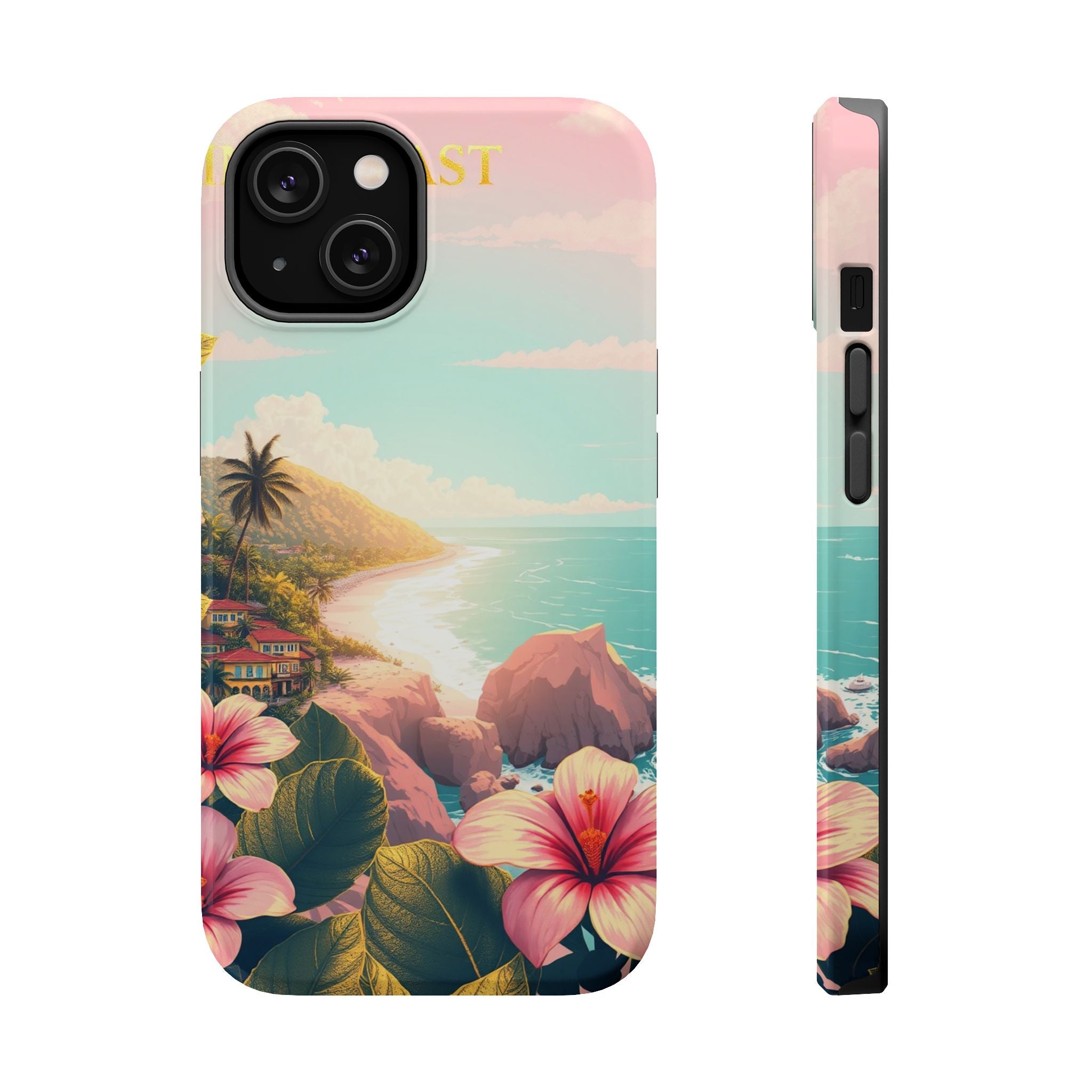 iPhone Mint And Blush Hibiscus Coast Slim Everyday iPhone 14 Designer · iPhone C