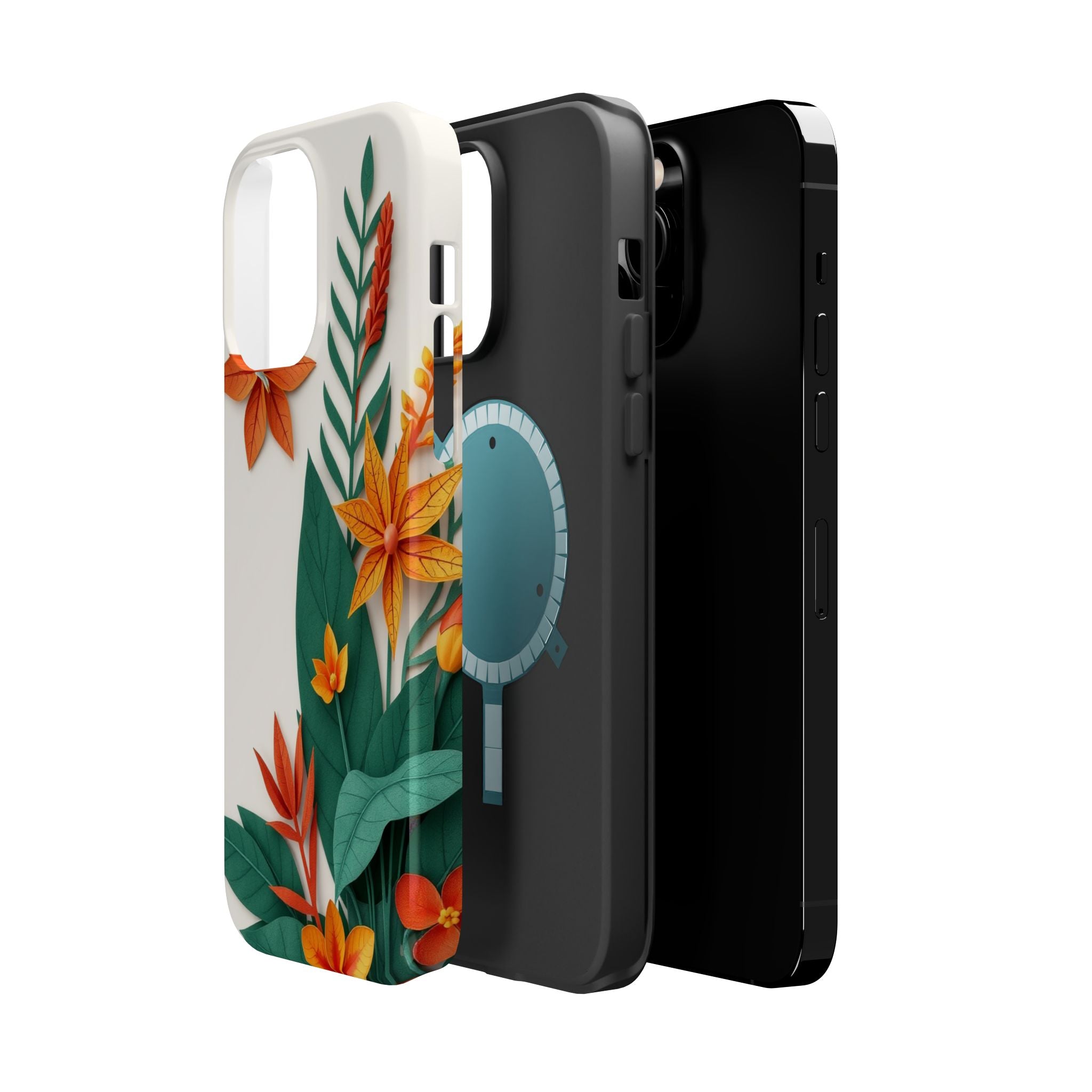 iPhone Jungle Floral Paper Cut Art Bold Modern Everyday Snap Case · iPhone Case