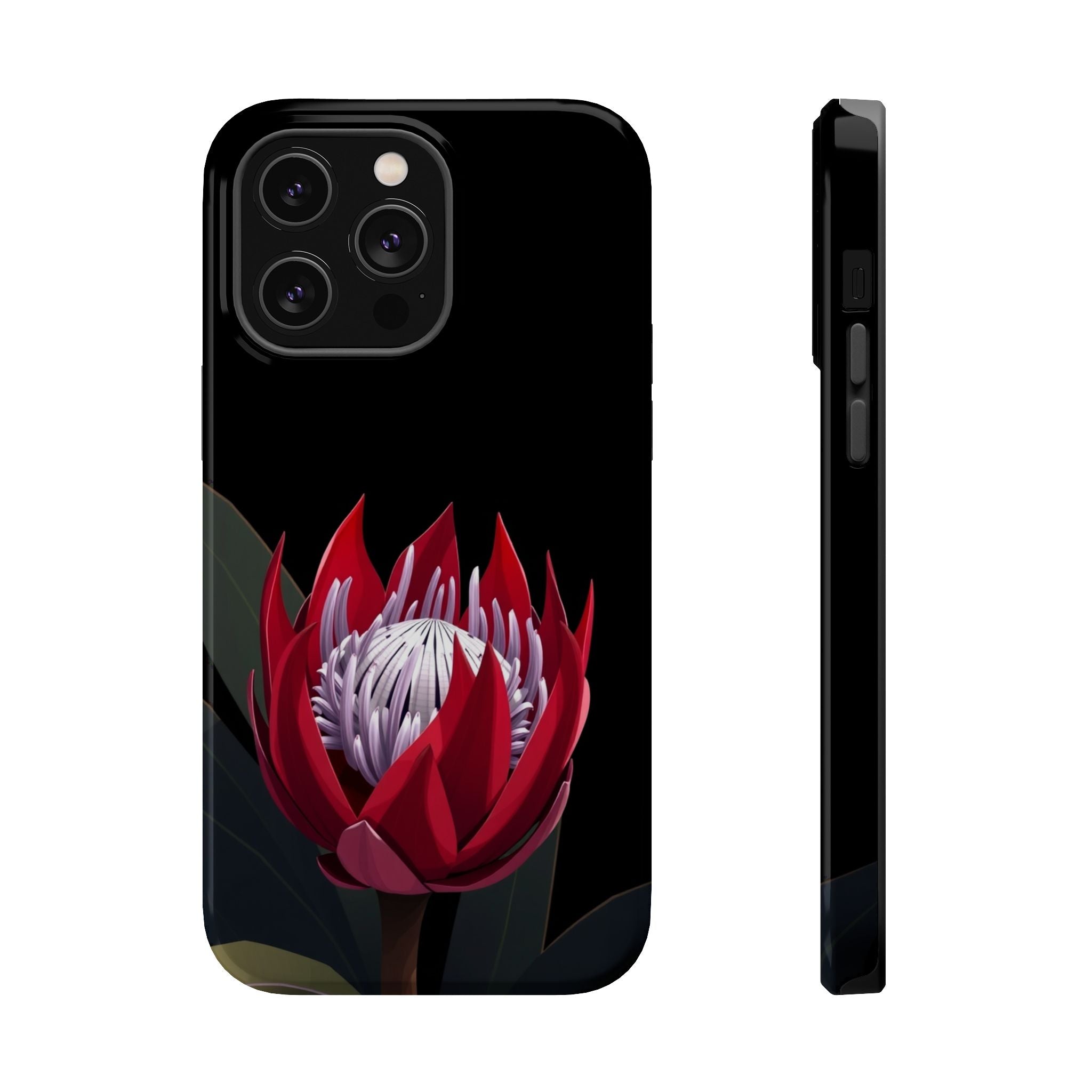 iPhone Black And Crimson Protea Bold Slim Everyday Designer Case · iPhone Case