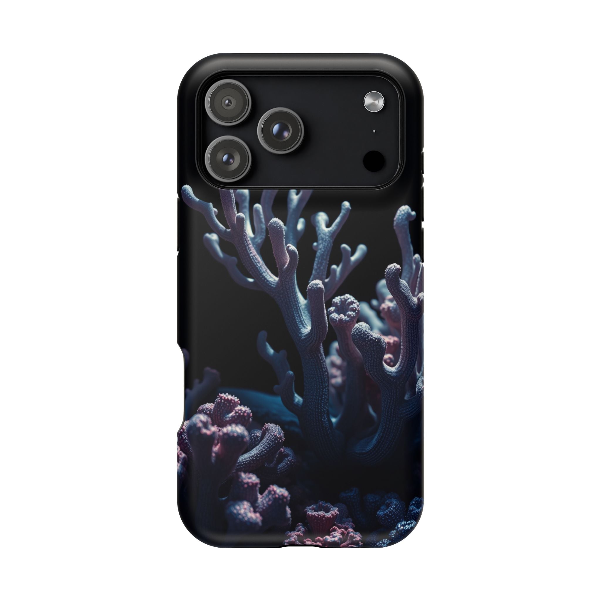 iPhone Midnight Blue And Silver Coral Reef Life Soft iPhone Finish · iPhone Case