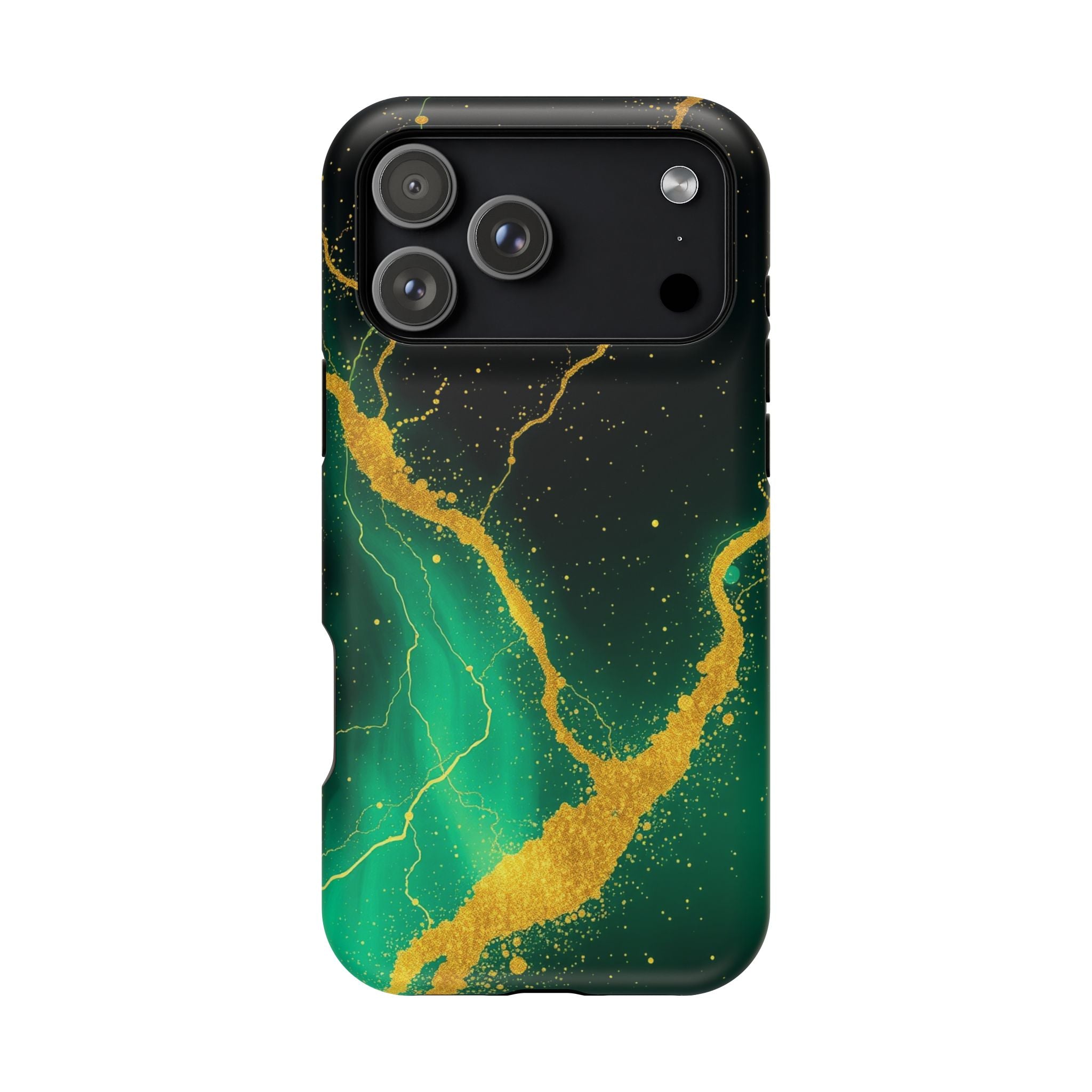 iPhone Emerald Green And Gold Petal Storm Slim iPhone Everyday Designer · iPhone